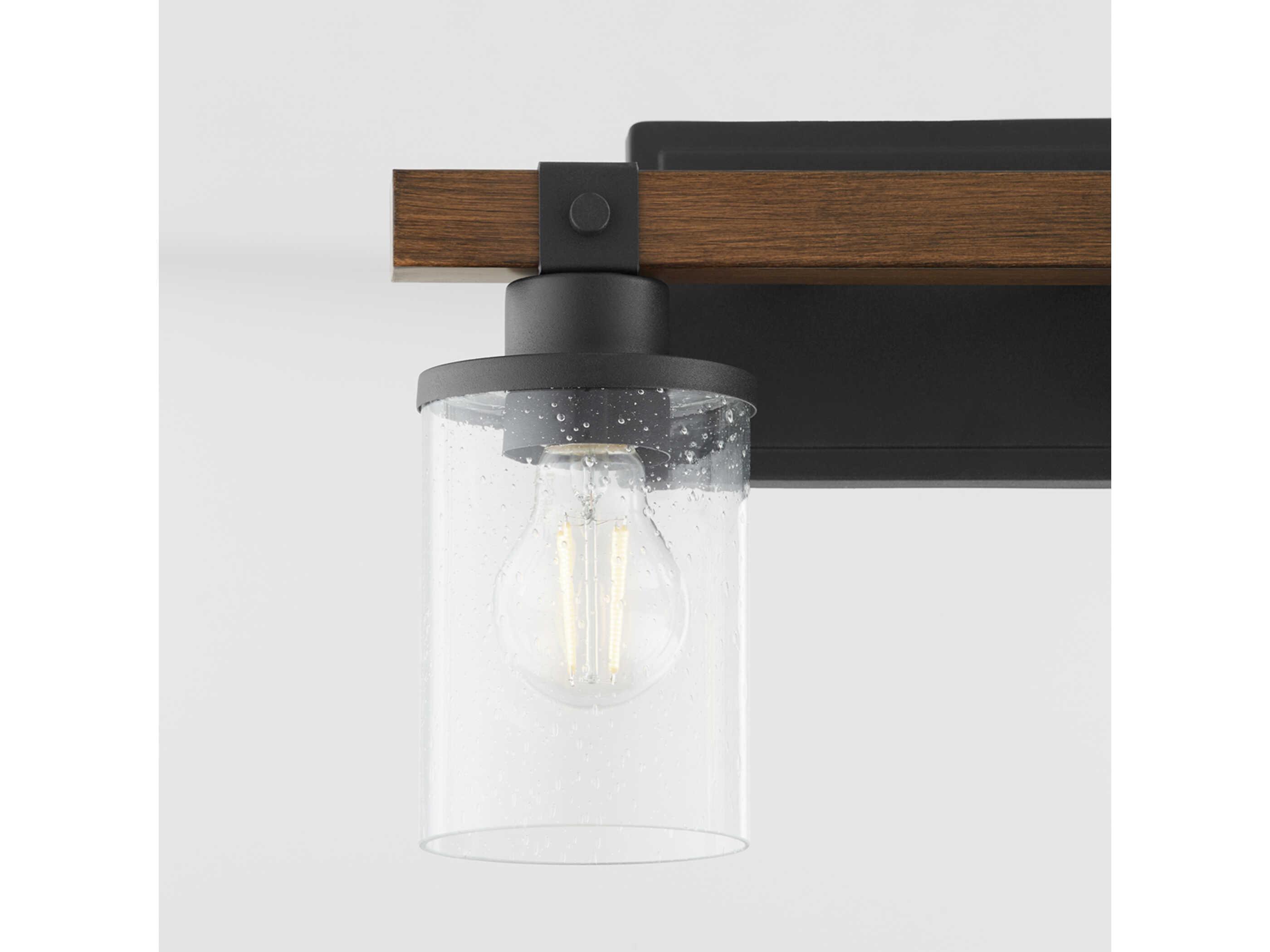 Quorum Alpine 3-Light Textured Black Walnut Vanity Light