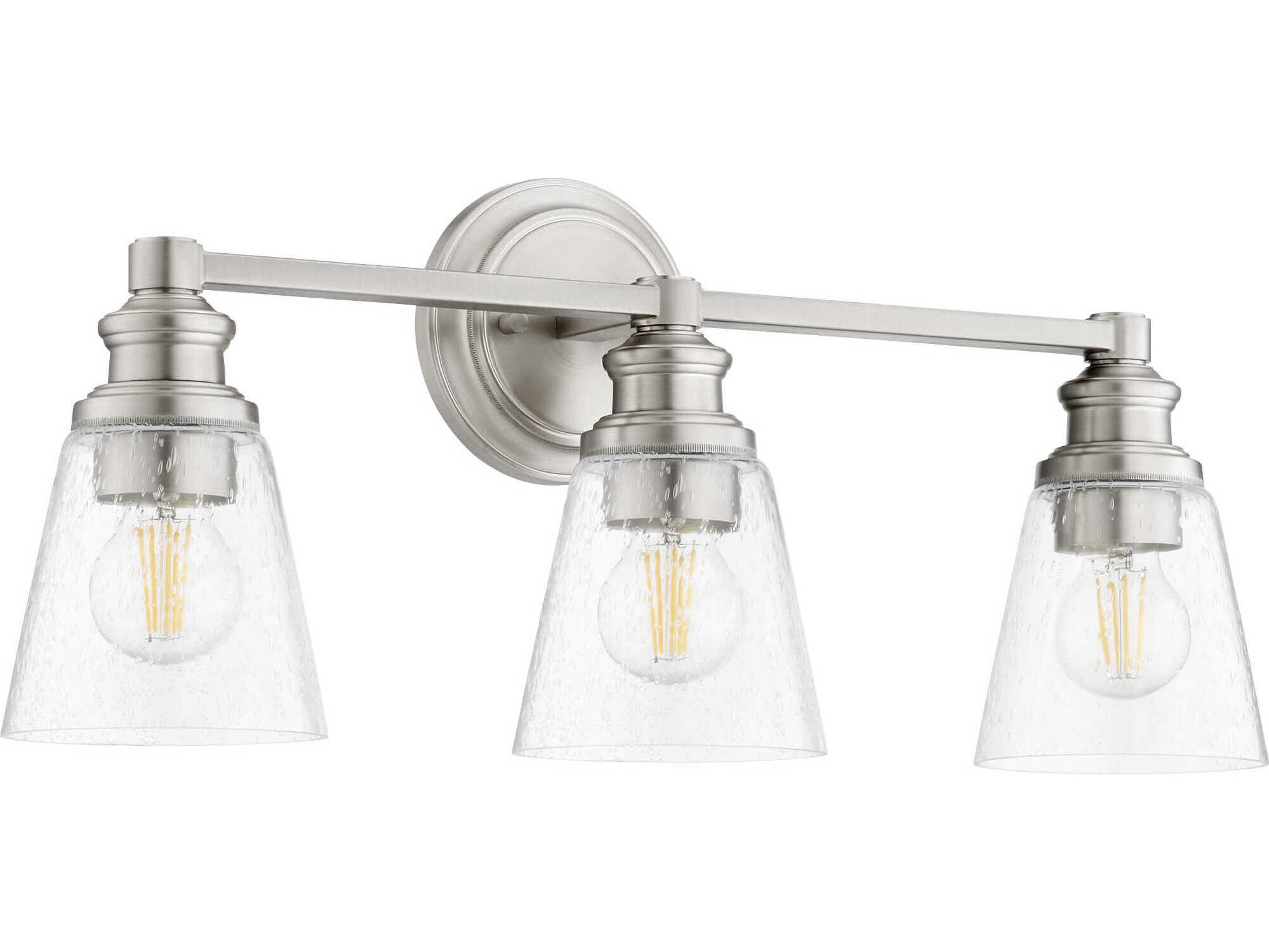 Quorum Dunbar 3-Light Satin Nickel Vanity Light