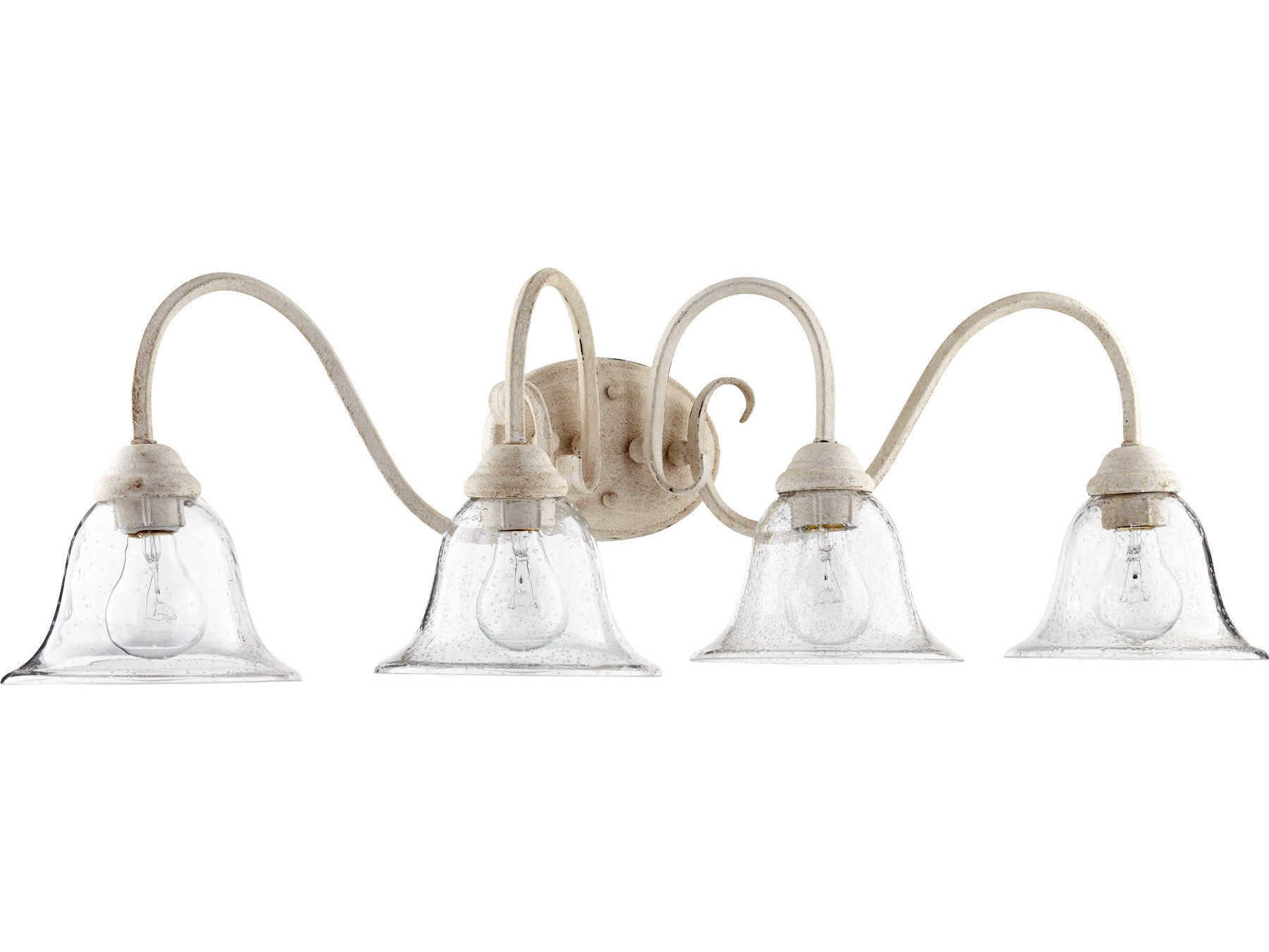 Quorum Spencer 4-Light Persian White With Clear Seeded Glass Vanity Light