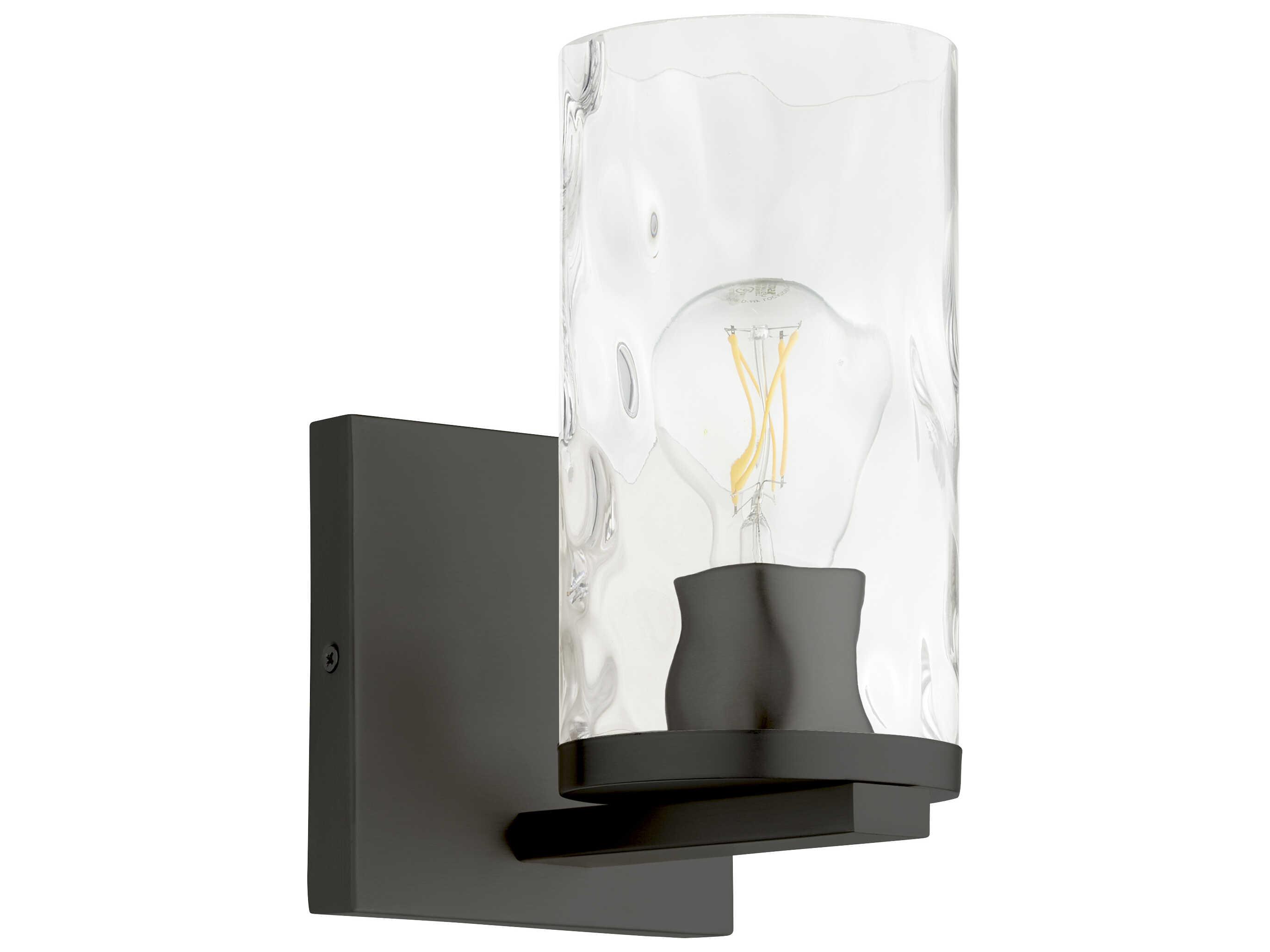 Quorum Steinway 1-Light Matte Black Glass Wall Sconce