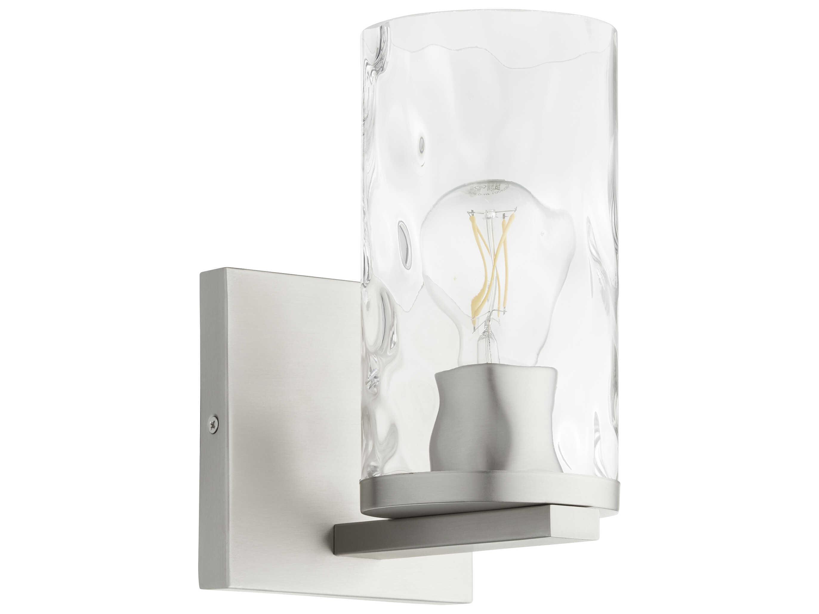 Quorum Steinway 1-Light Satin Nickel Glass Wall Sconce