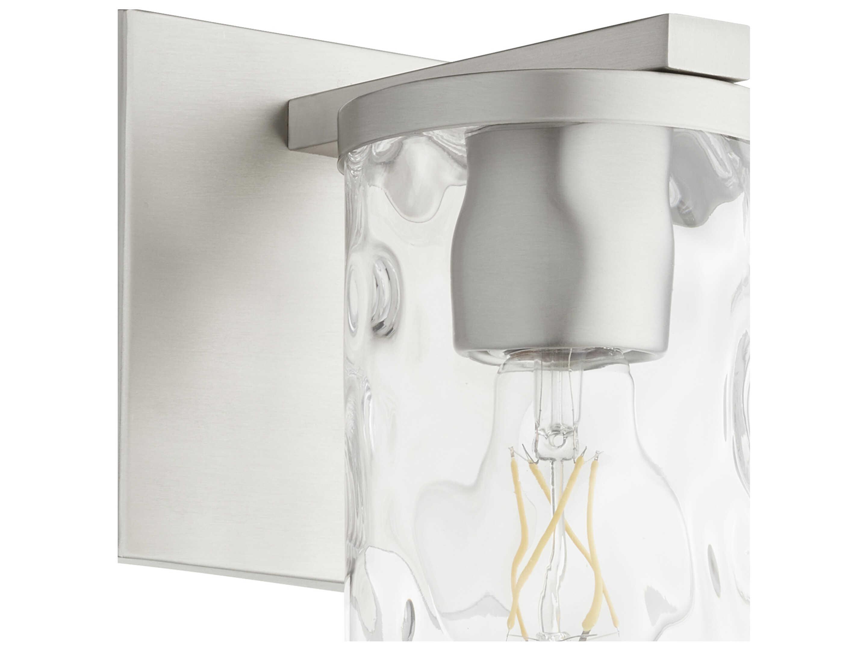 Quorum Steinway 1-Light Satin Nickel Glass Wall Sconce