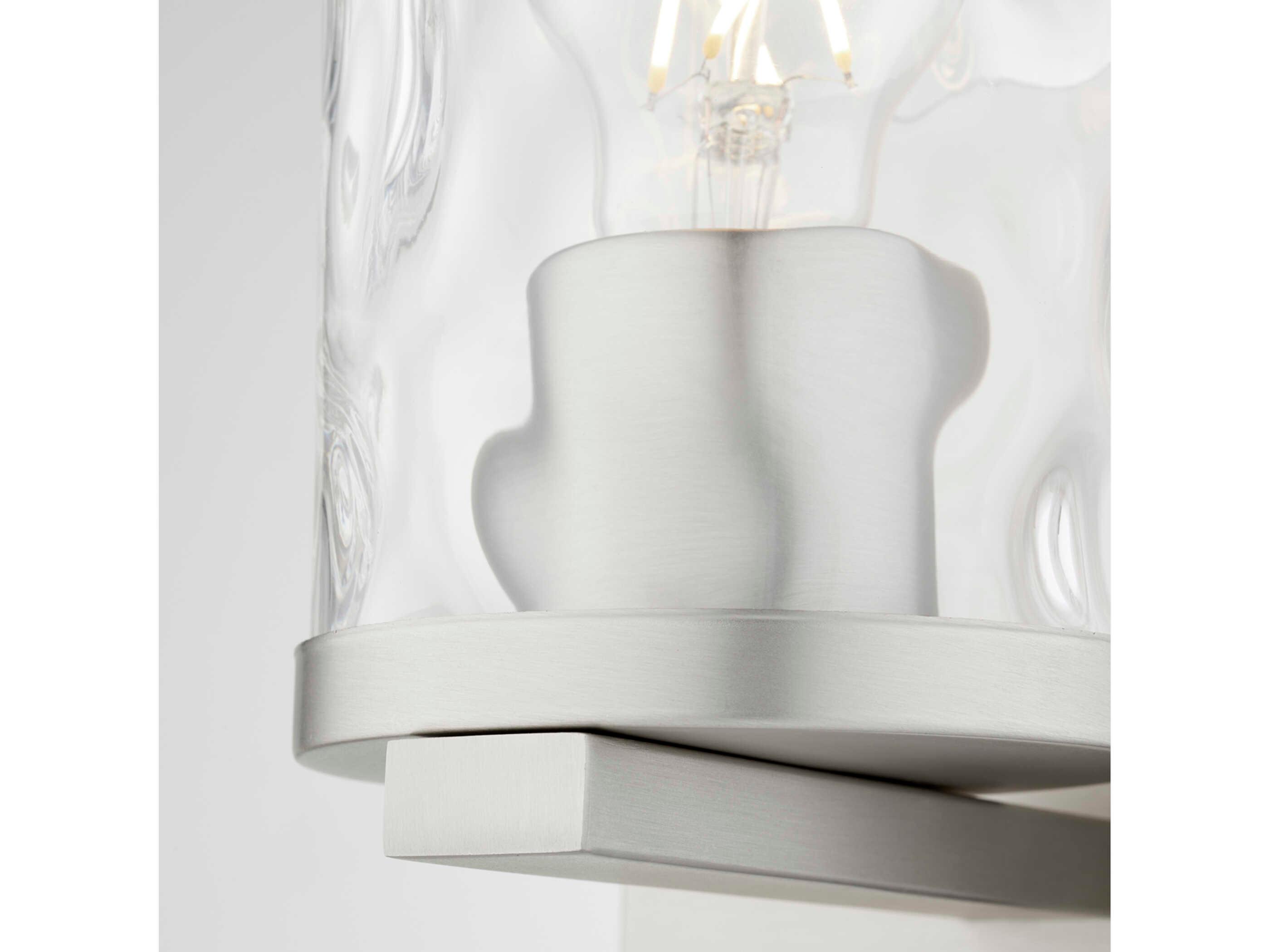 Quorum Steinway 1-Light Satin Nickel Glass Wall Sconce