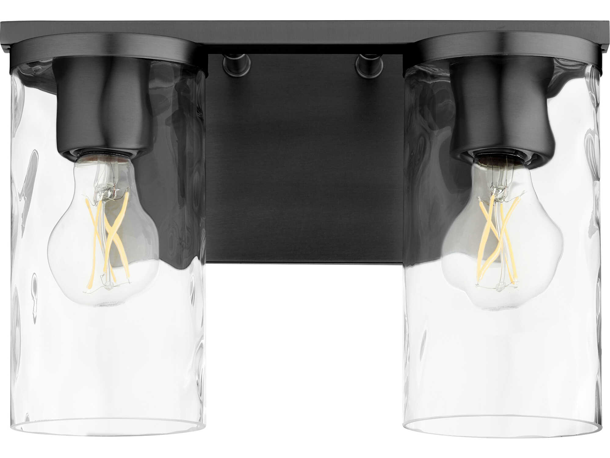 Quorum Steinway 2-Light Matte Black Glass Vanity Light