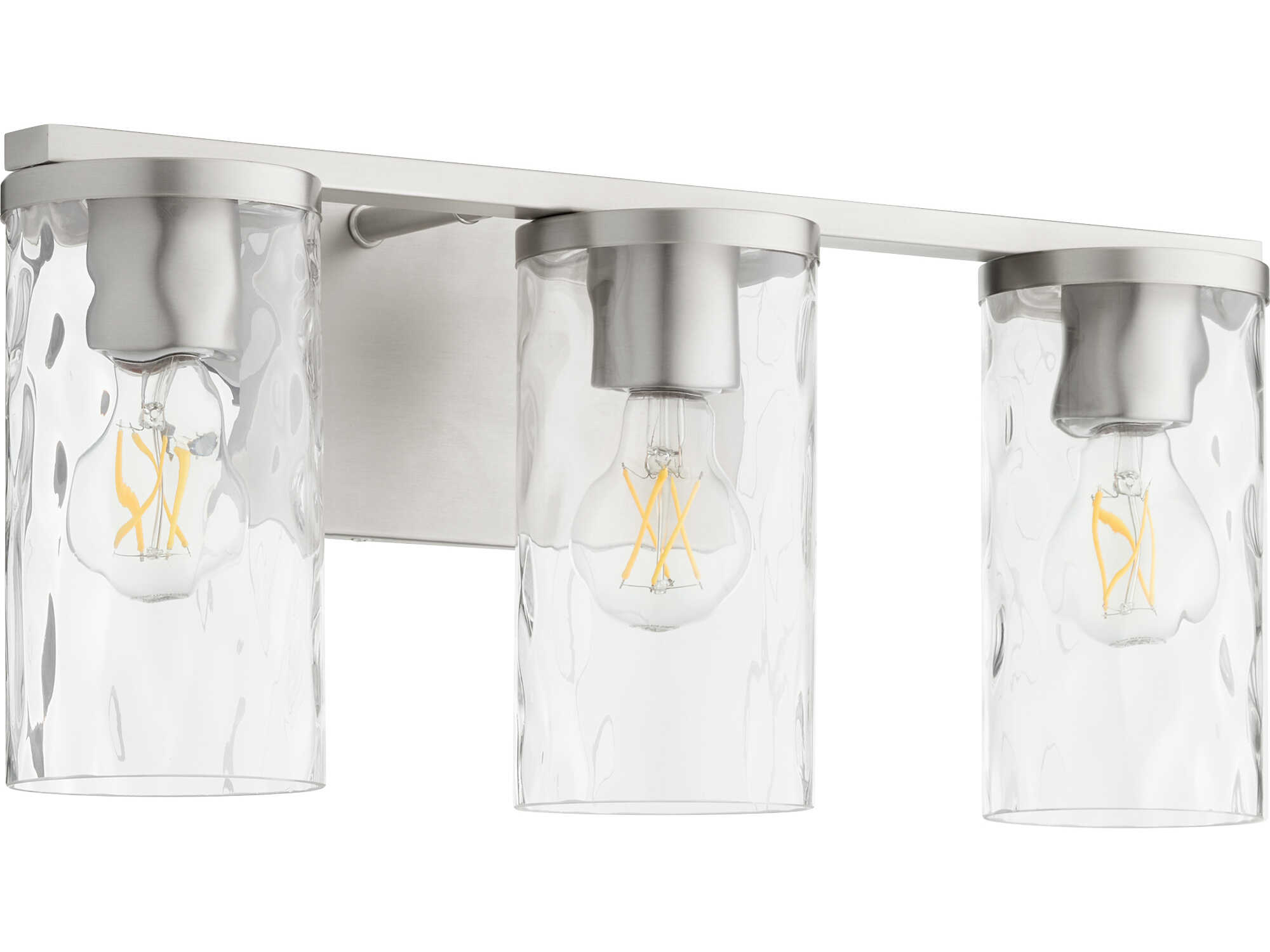Quorum Steinway 3-Light Satin Nickel Glass Vanity Light