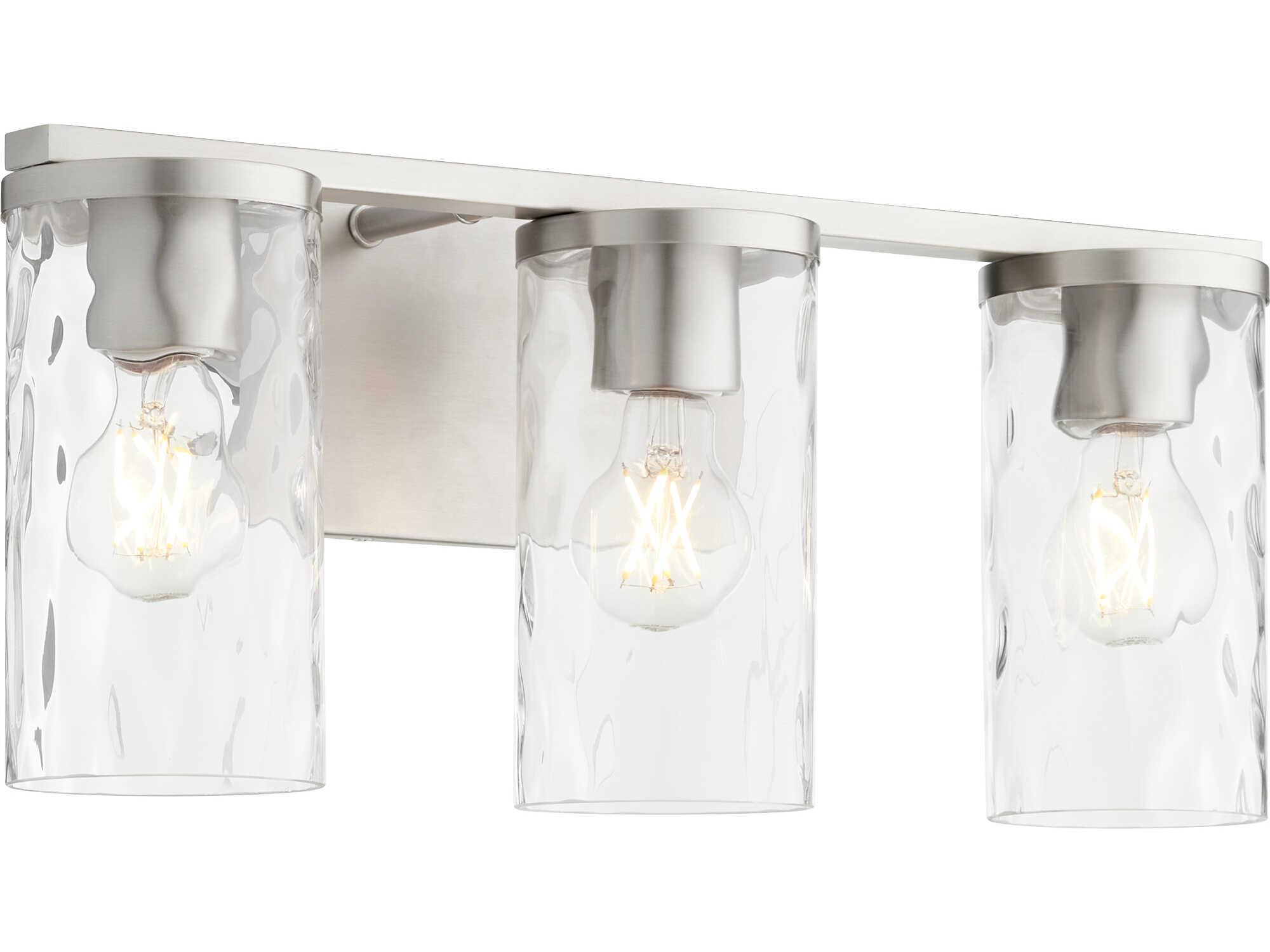 Quorum Steinway 3-Light Satin Nickel Glass Vanity Light