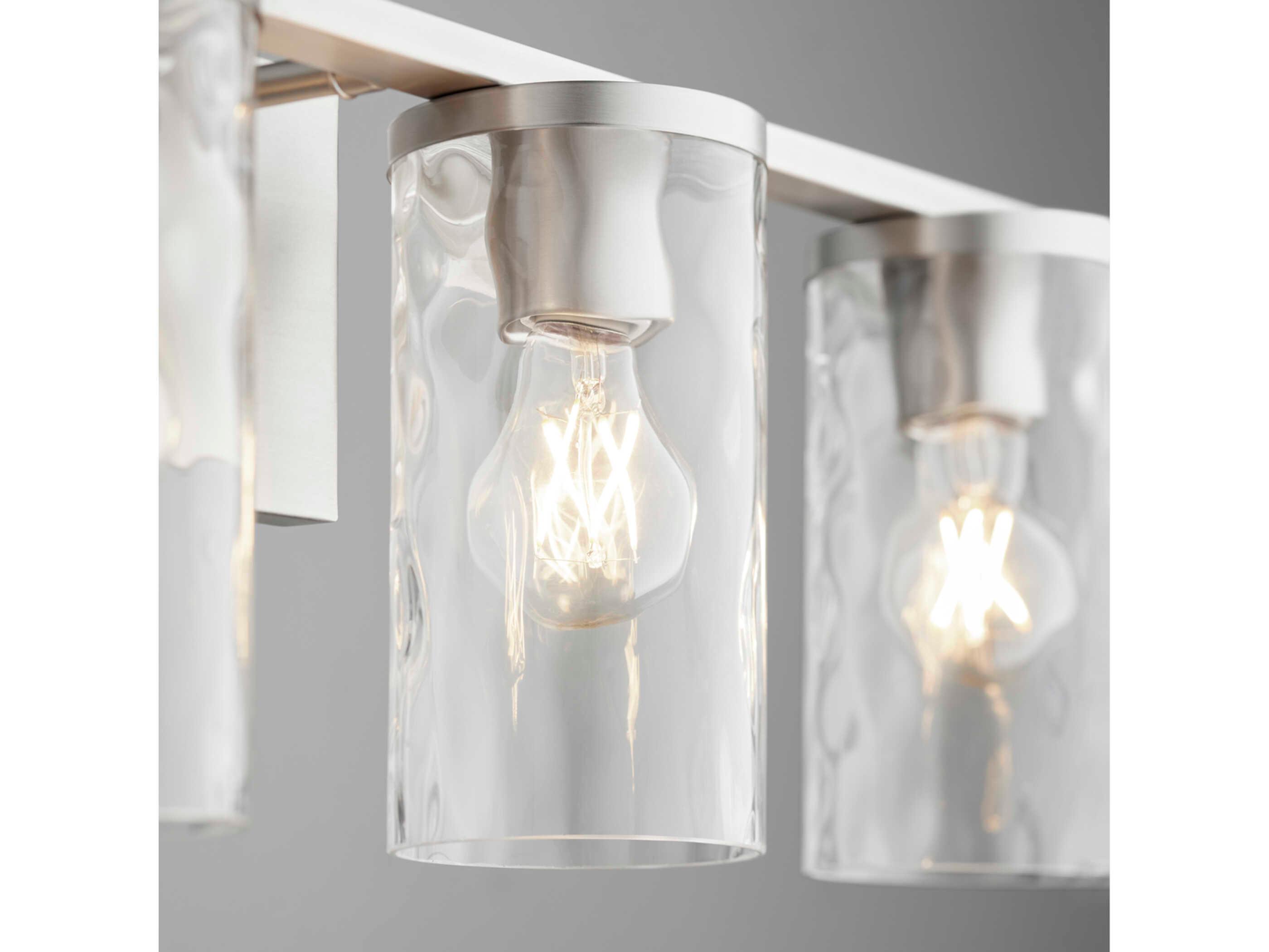 Quorum Steinway 3-Light Satin Nickel Glass Vanity Light