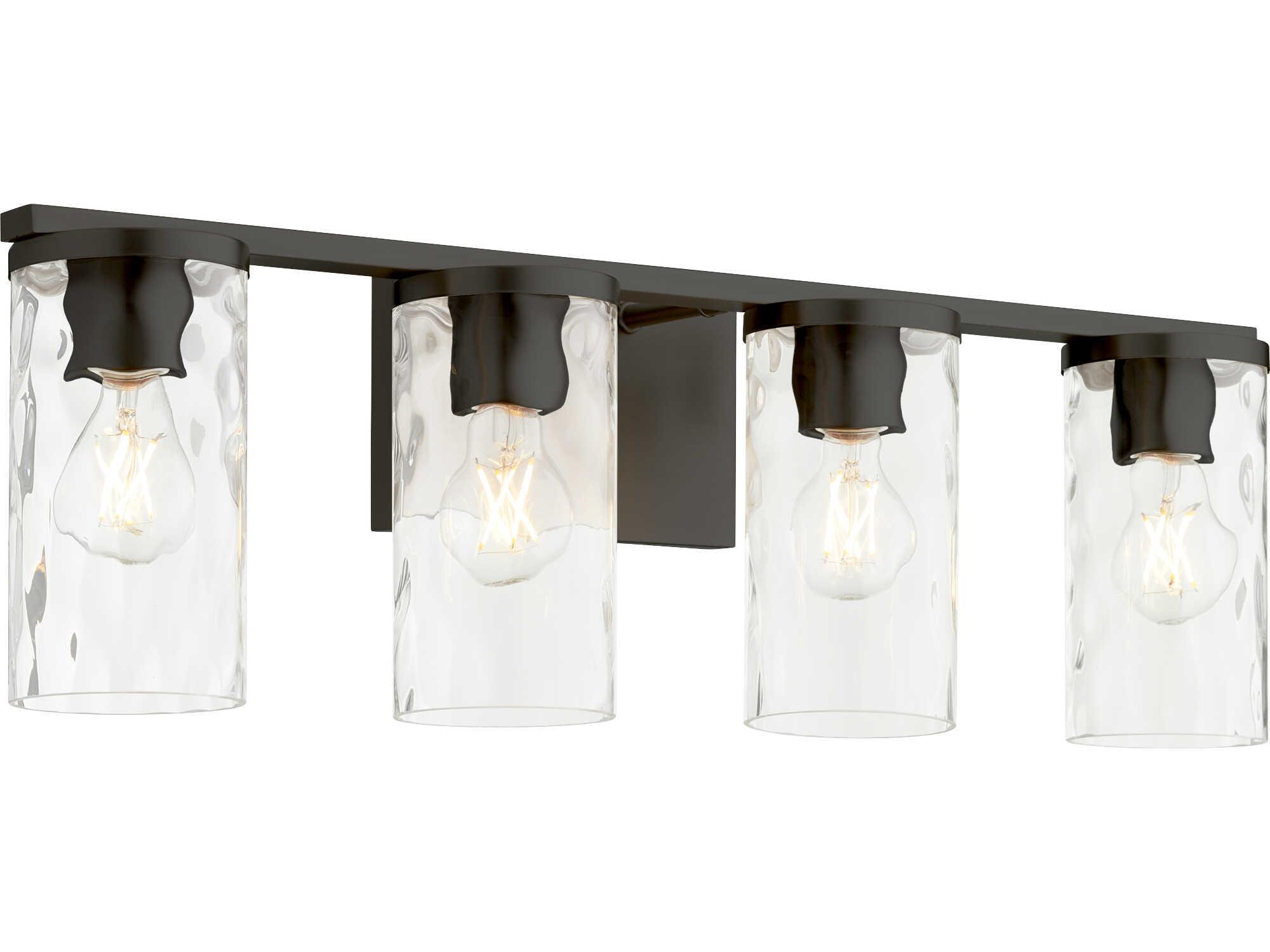 Quorum Steinway 4-Light Matte Black Glass Vanity Light