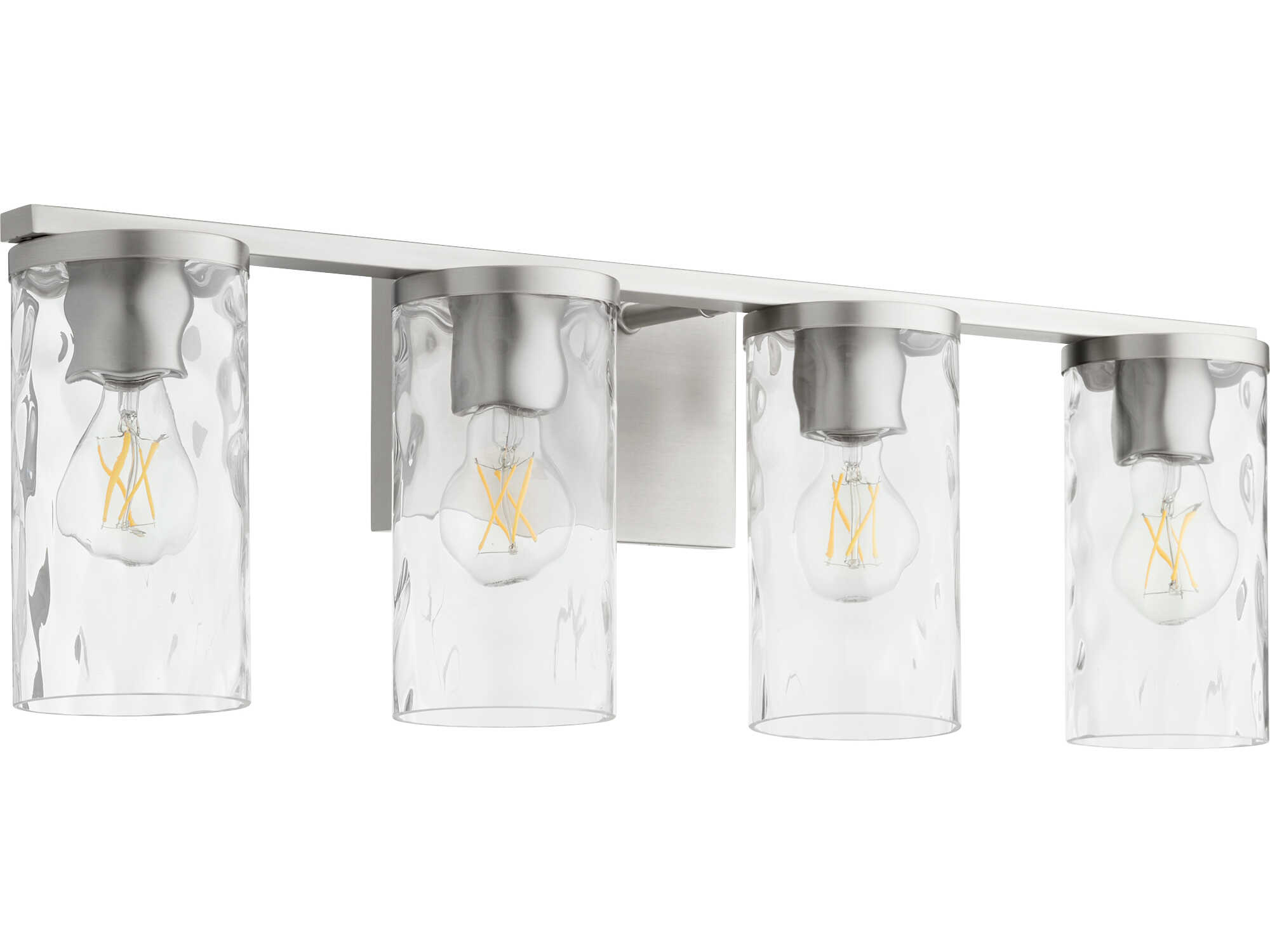 Quorum Steinway 4-Light Satin Nickel Glass Vanity Light