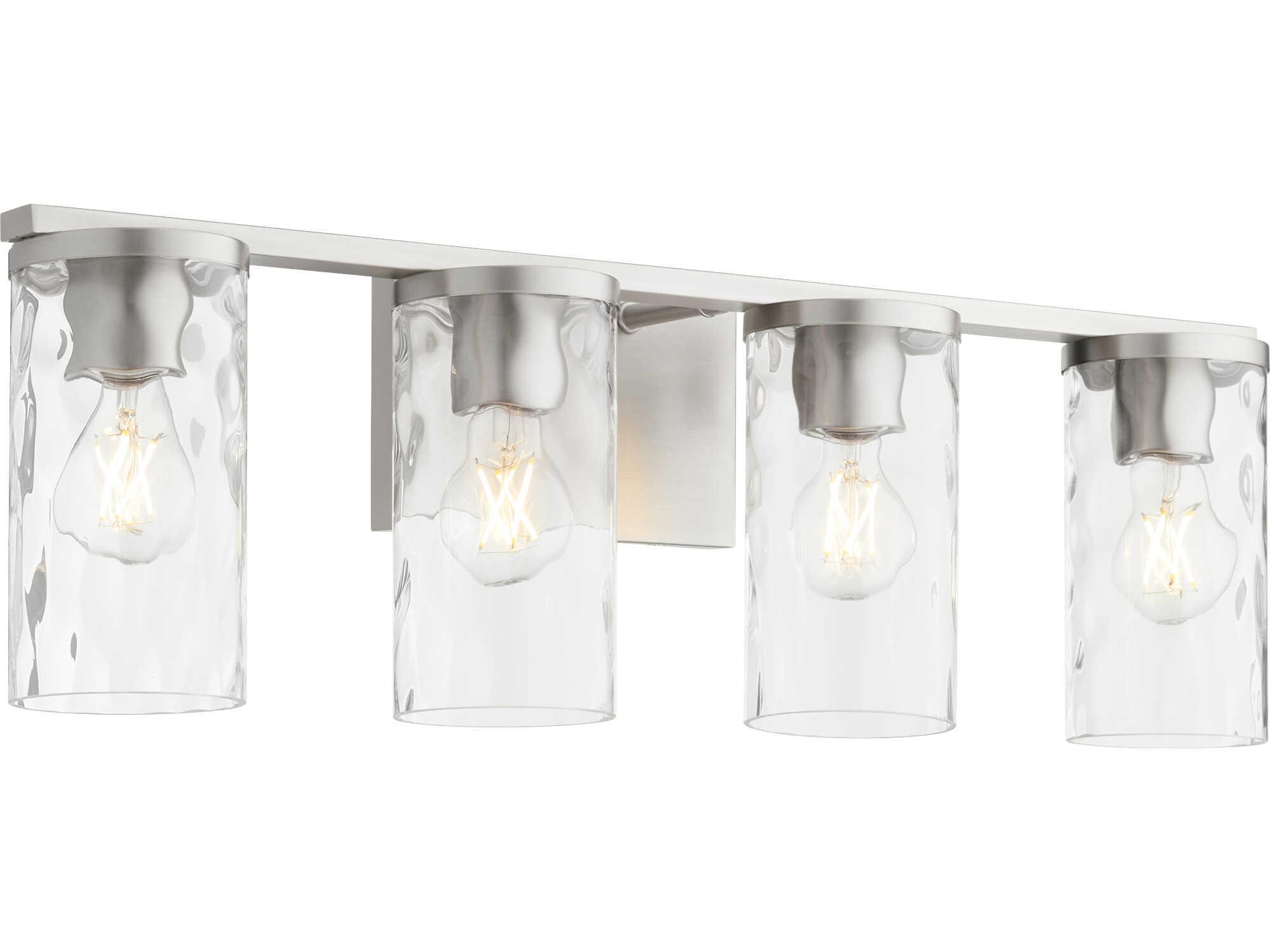 Quorum Steinway 4-Light Satin Nickel Glass Vanity Light