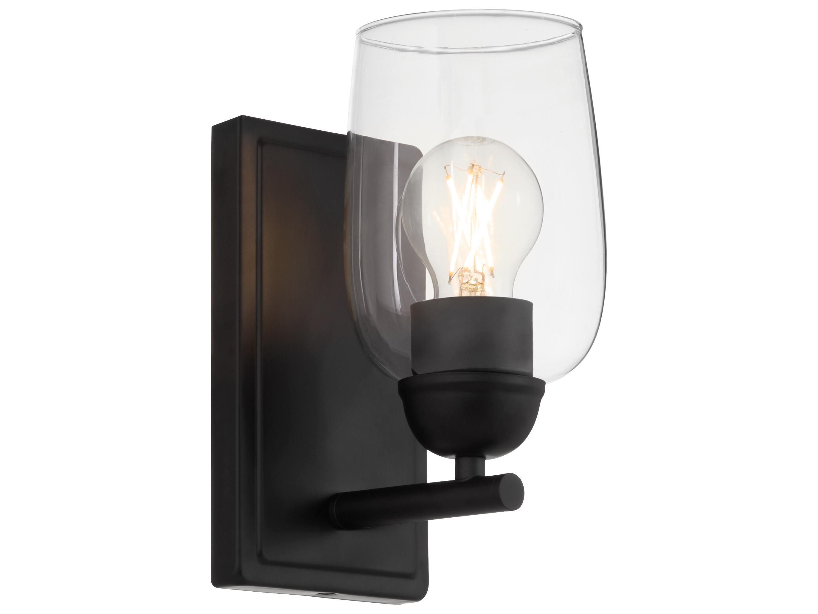 Quorum Wallinger 1-Light Matte Black Wall Sconce