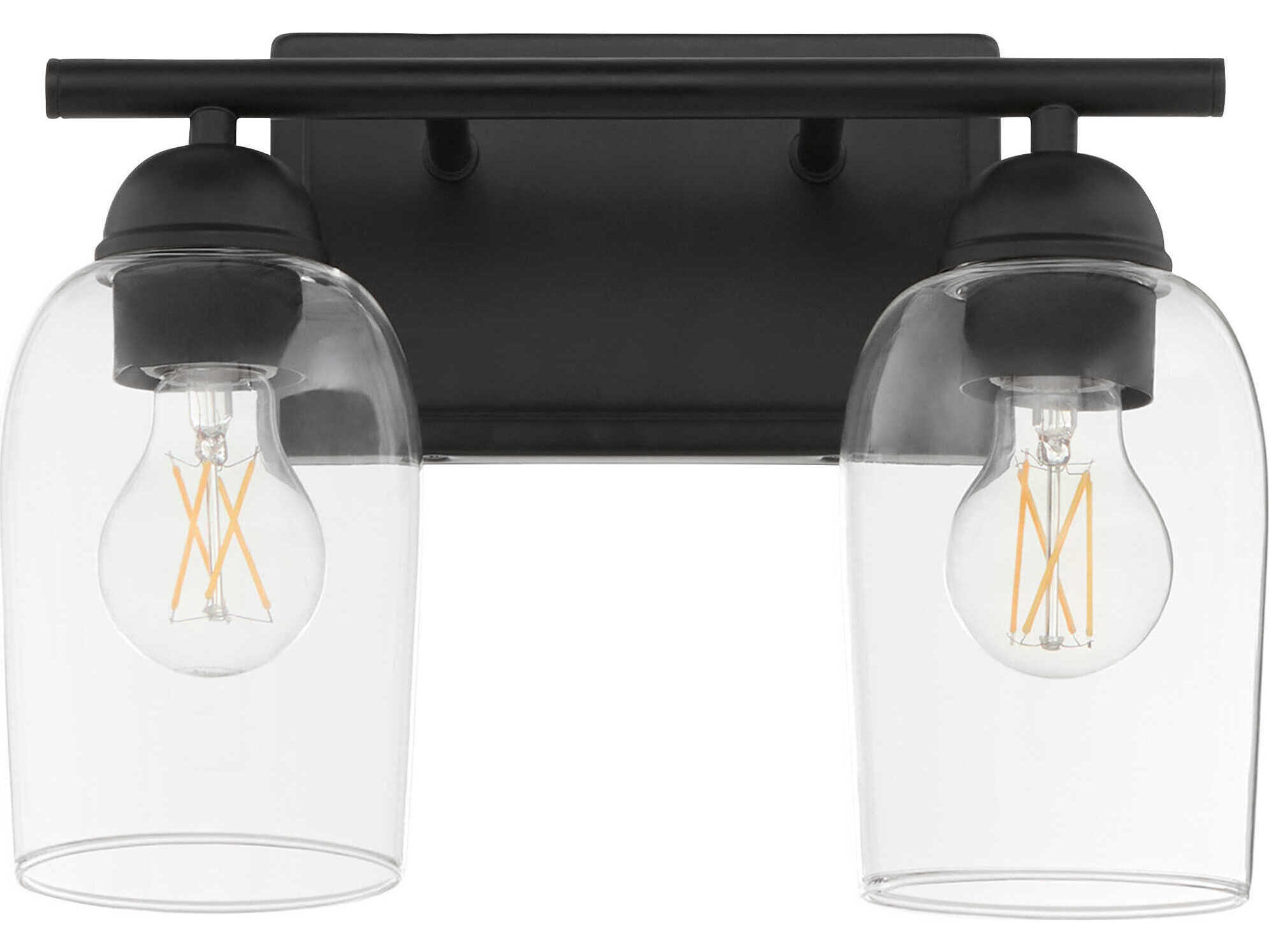 Quorum Wallinger 2-Light Matte Black Vanity Light