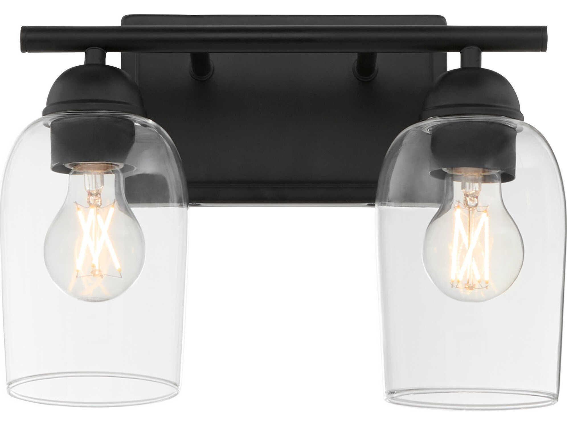 Quorum Wallinger 2-Light Matte Black Vanity Light