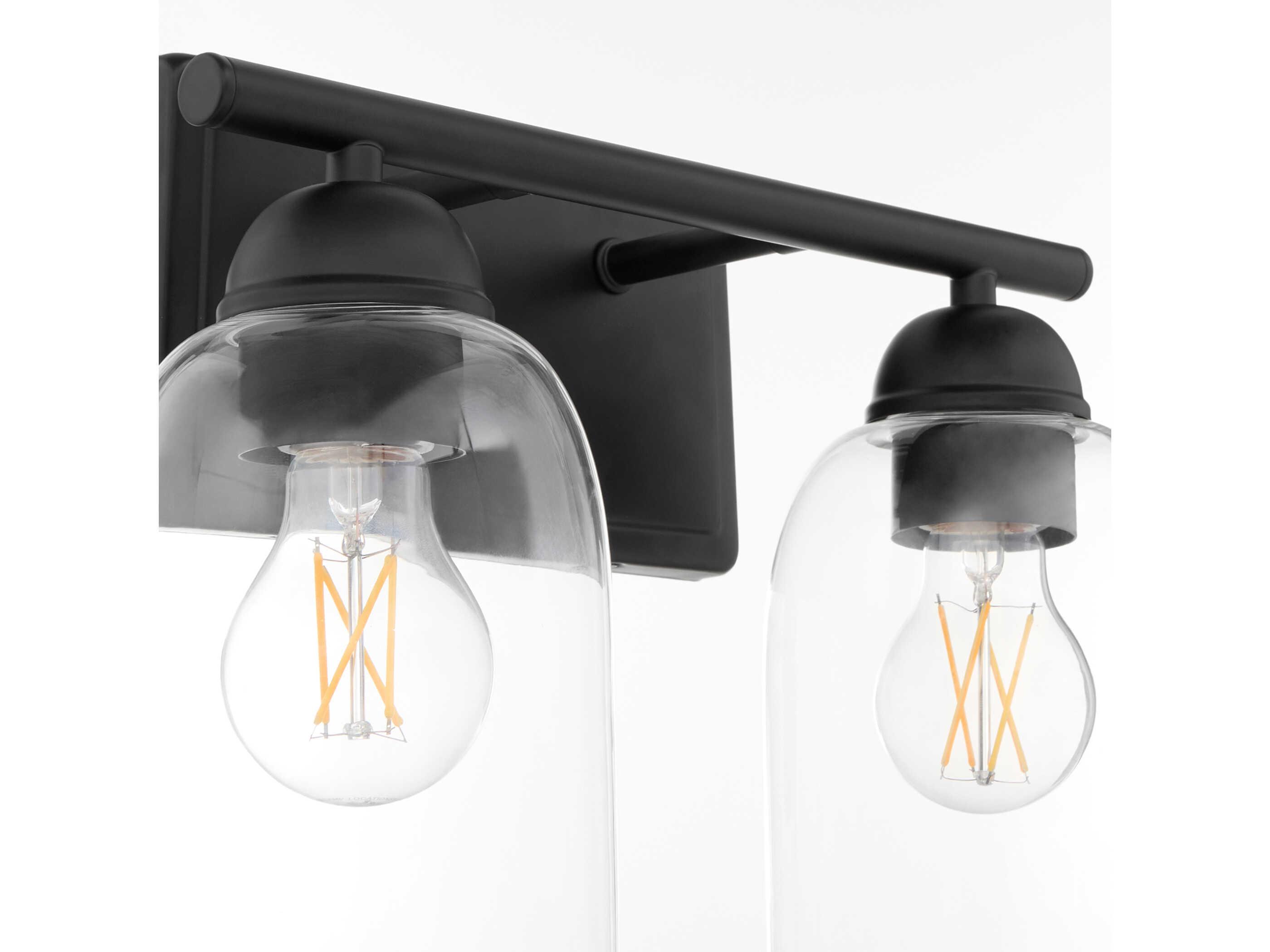 Quorum Wallinger 2-Light Matte Black Vanity Light