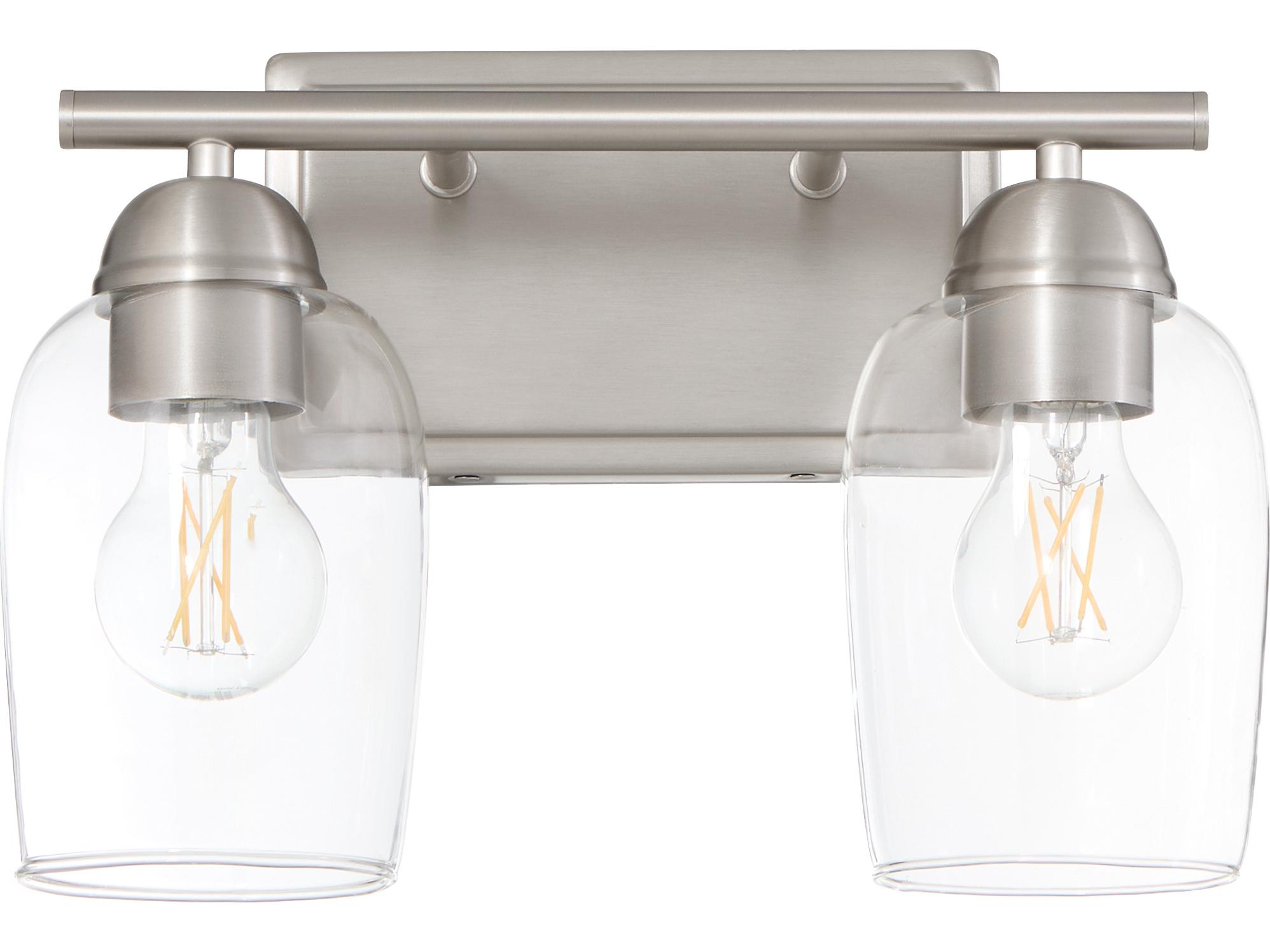 Quorum Wallinger 2-Light Satin Nickel Vanity Light
