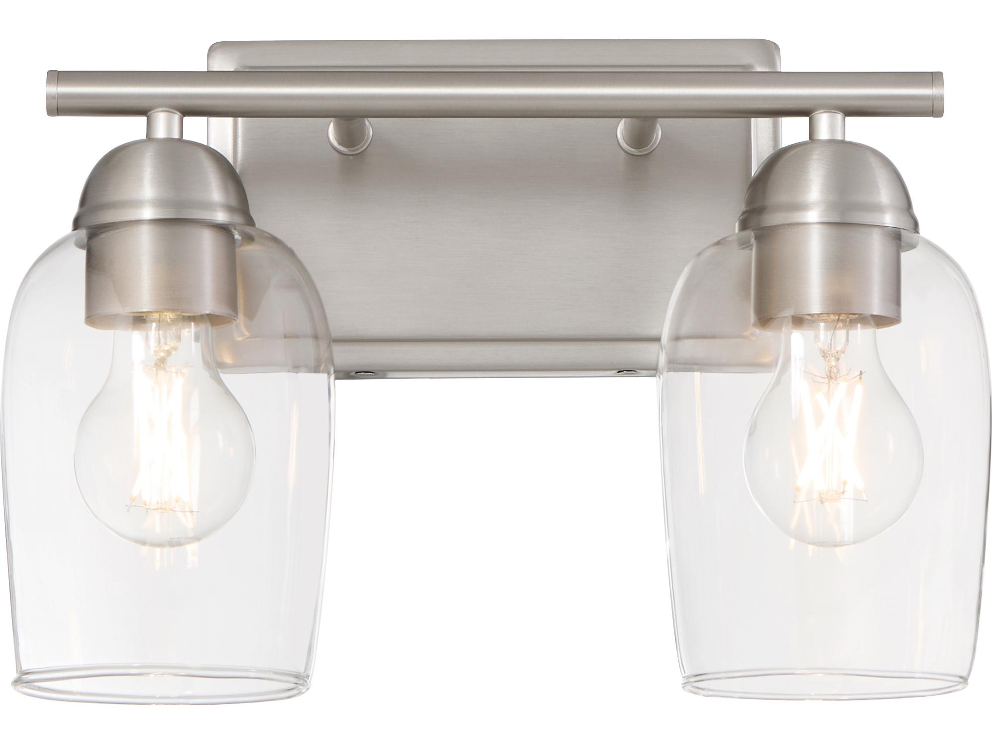 Quorum Wallinger 2-Light Satin Nickel Vanity Light