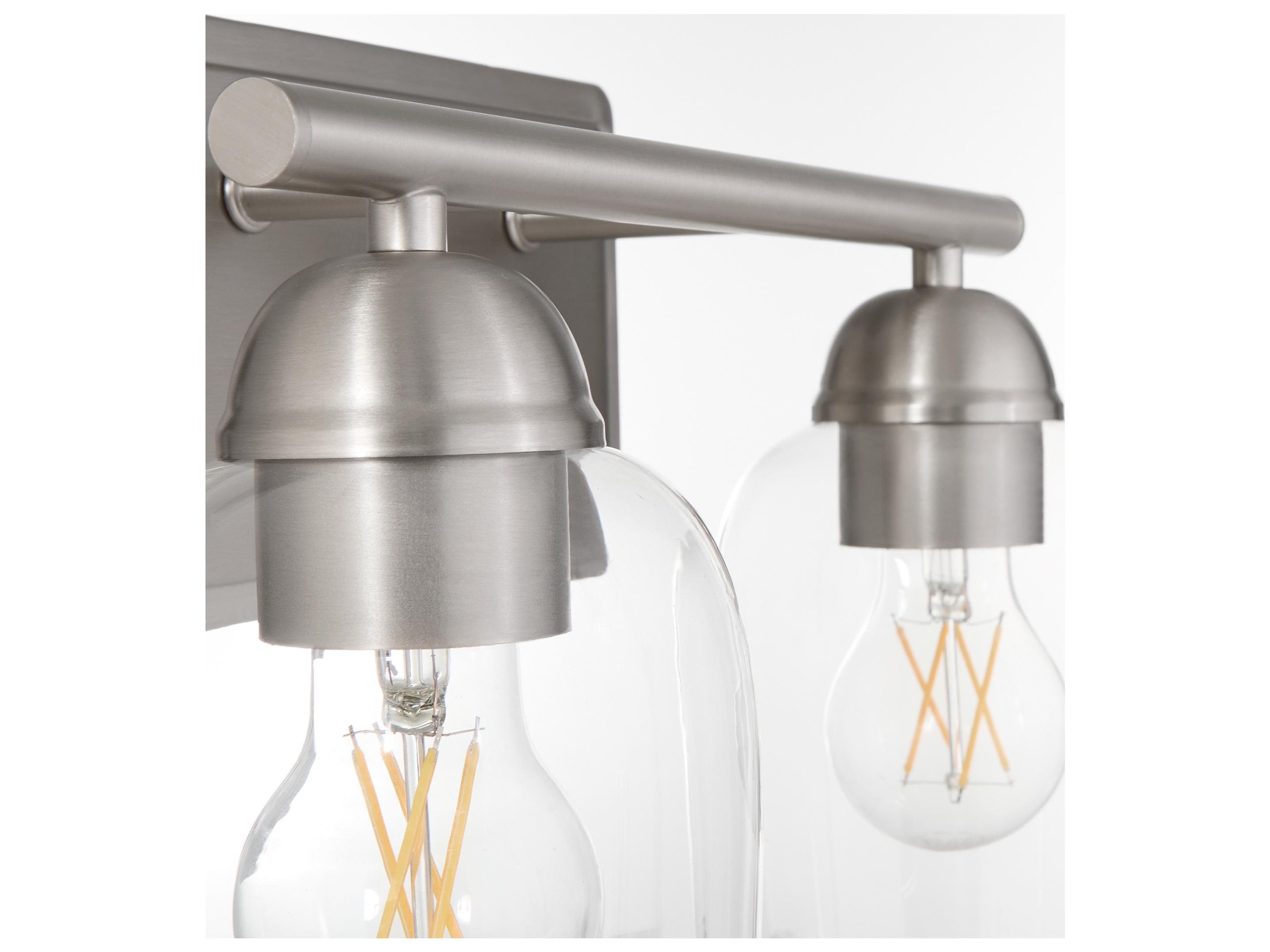 Quorum Wallinger 2-Light Satin Nickel Vanity Light