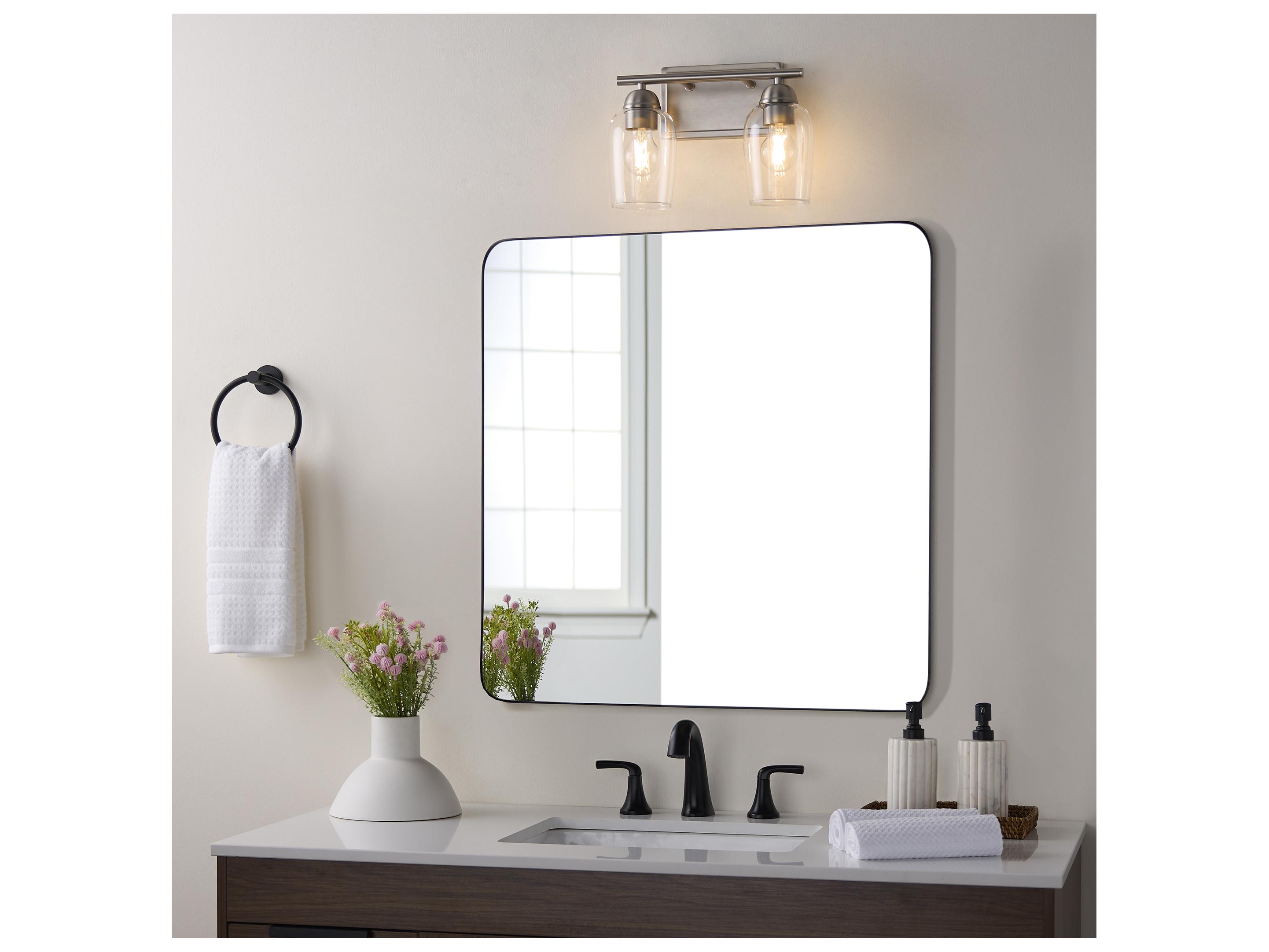 Quorum Wallinger 2-Light Satin Nickel Vanity Light