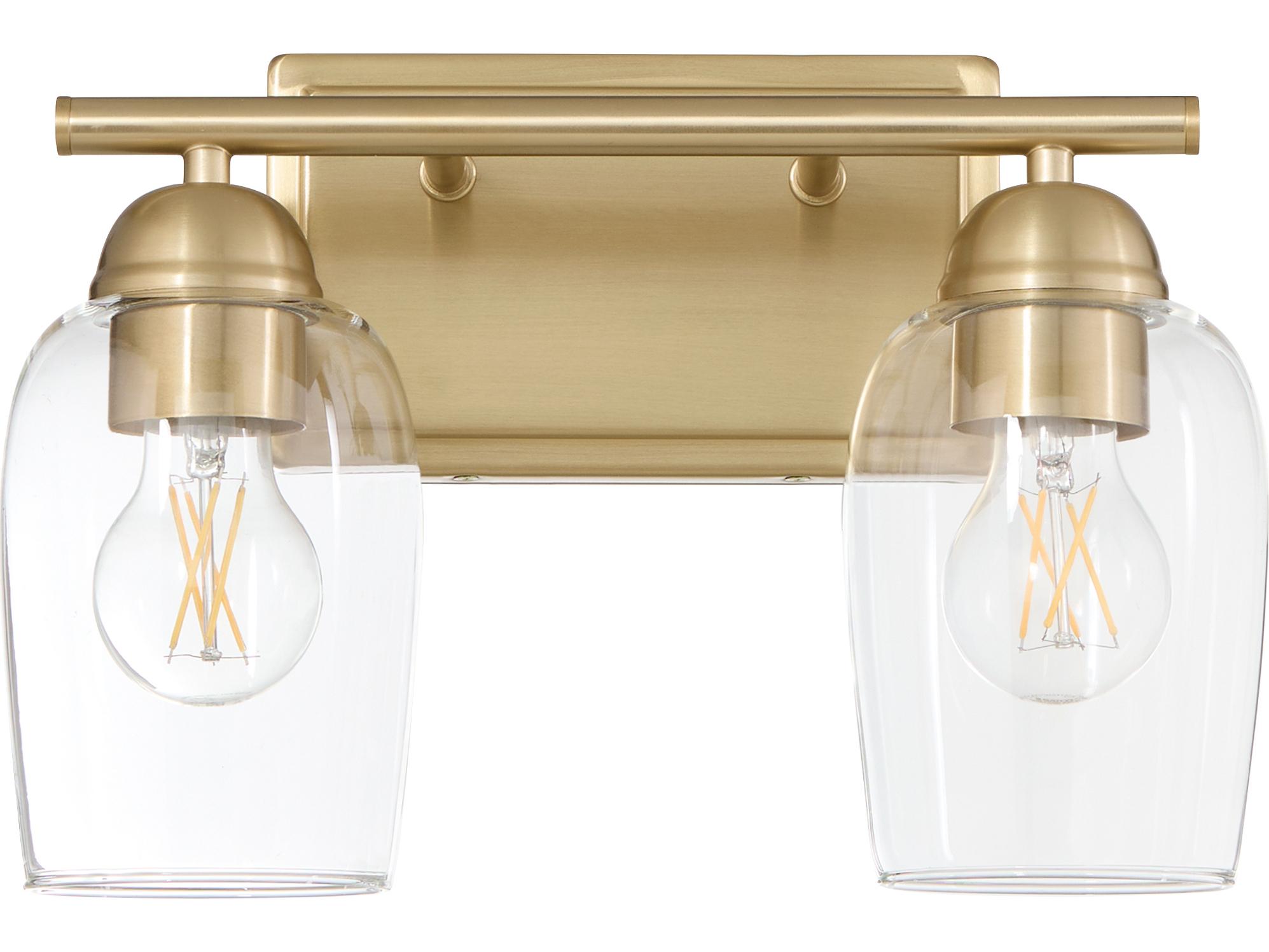 Quorum Wallinger 2-Light Aged Brass Vanity Light
