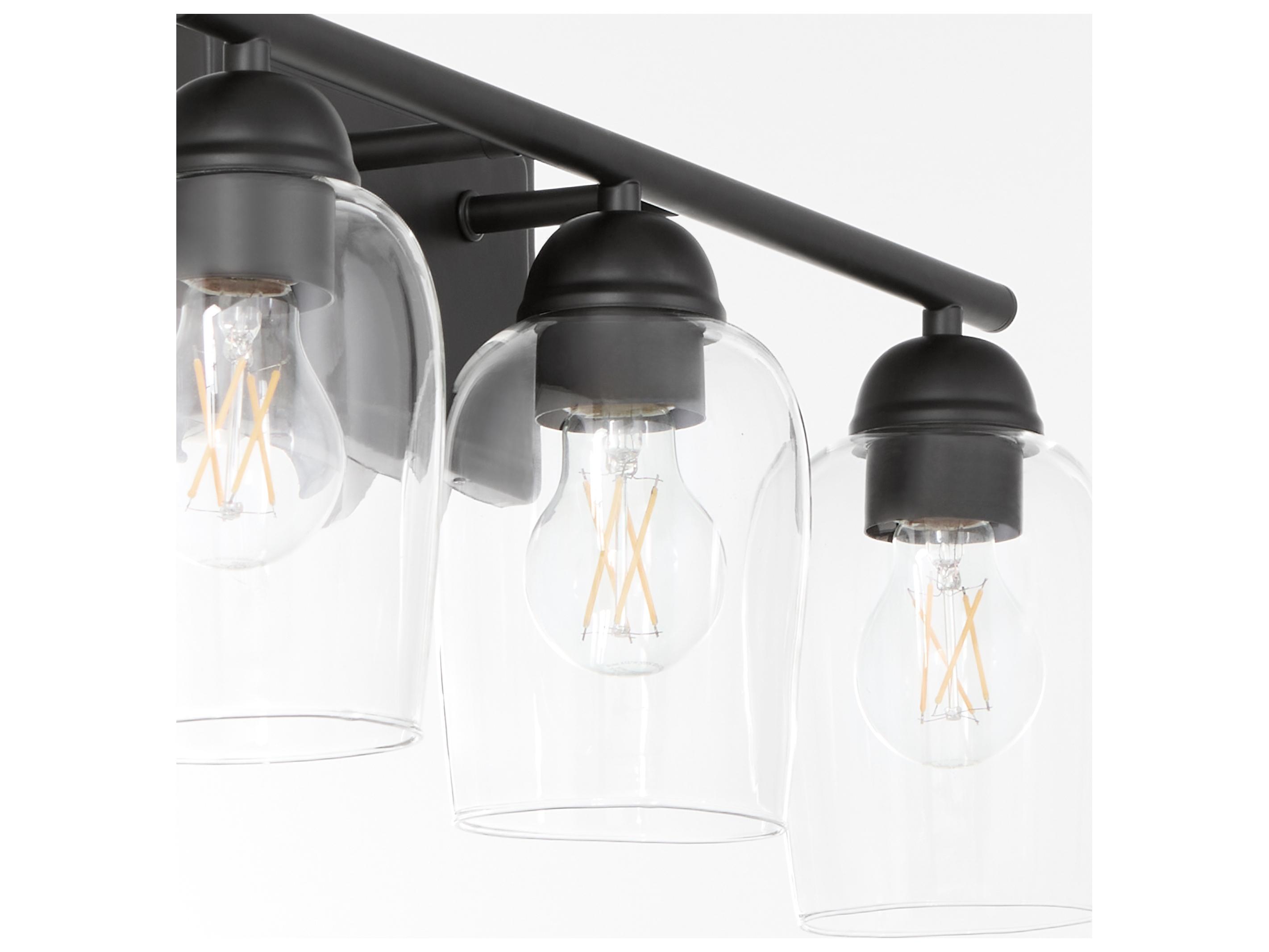 Quorum Wallinger 3-Light Matte Black Vanity Light