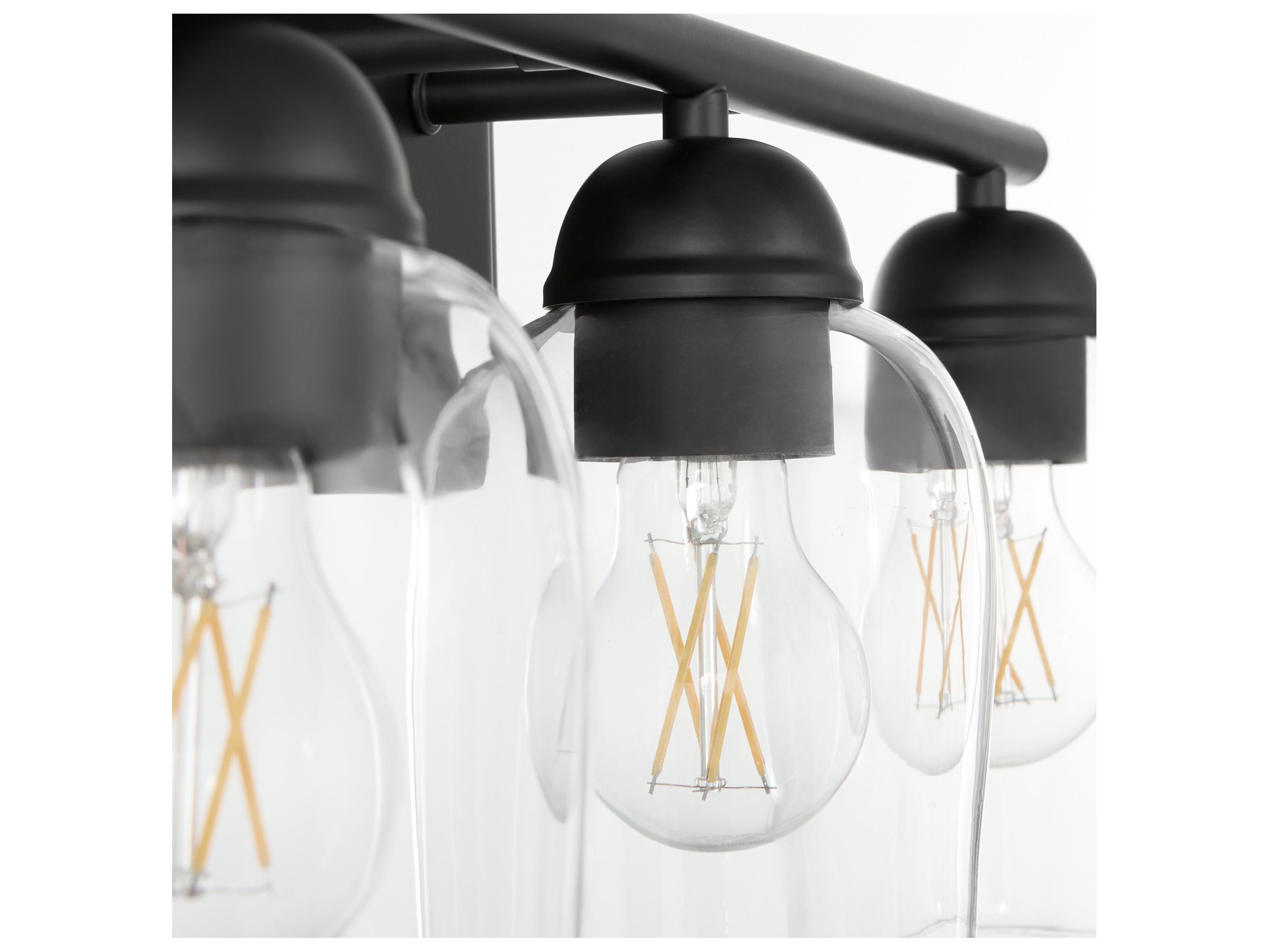 Quorum Wallinger 3-Light Matte Black Vanity Light