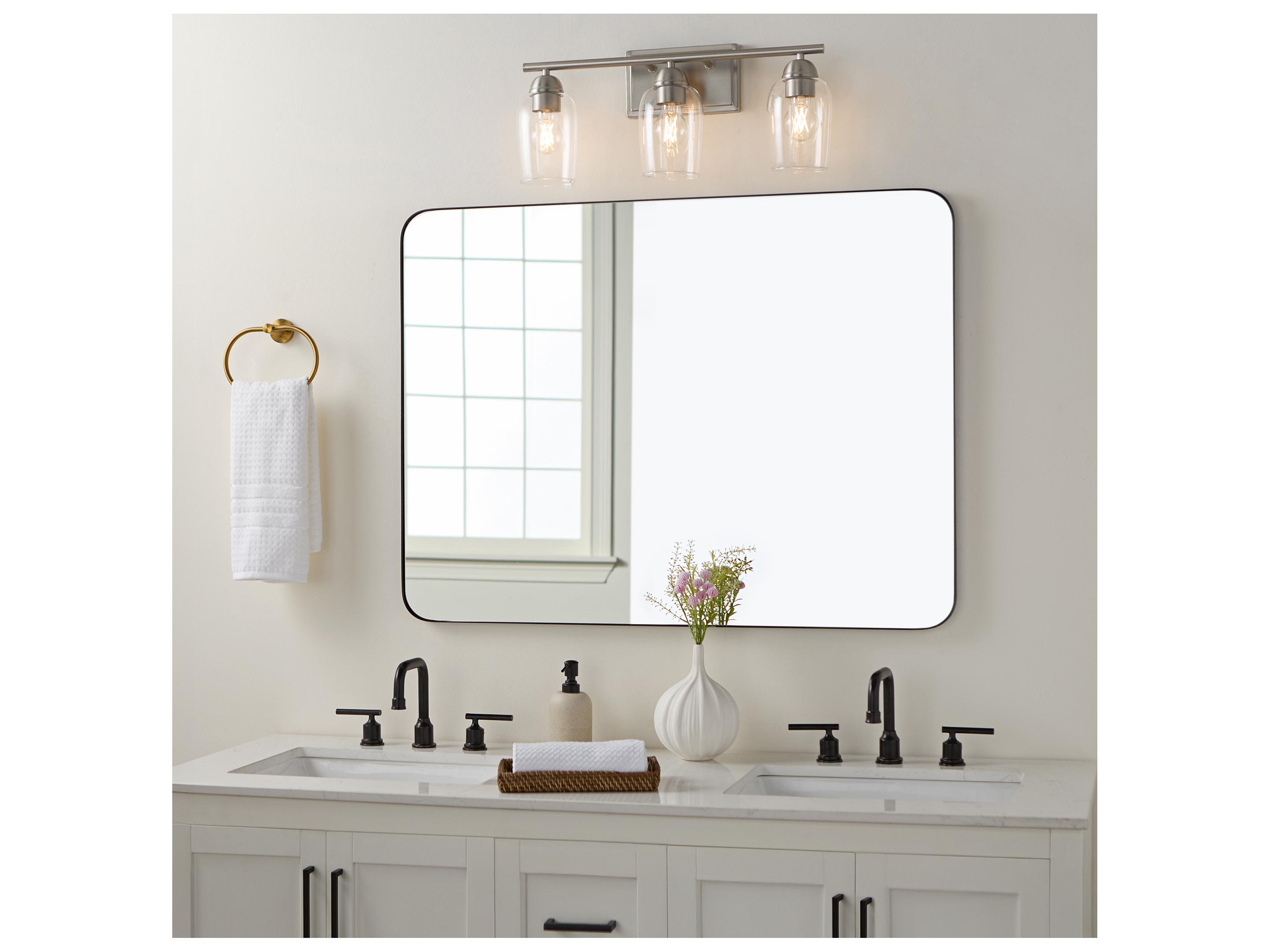 Quorum Wallinger 3-Light Satin Nickel Vanity Light
