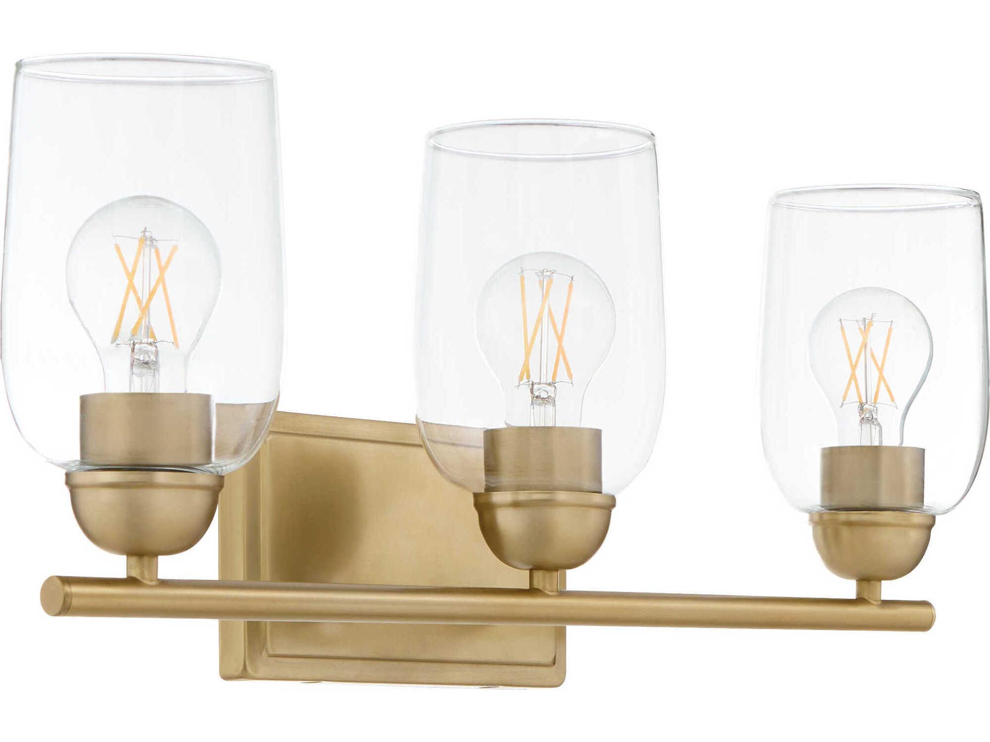 Quorum Wallinger 3-Light Aged Brass Vanity Light