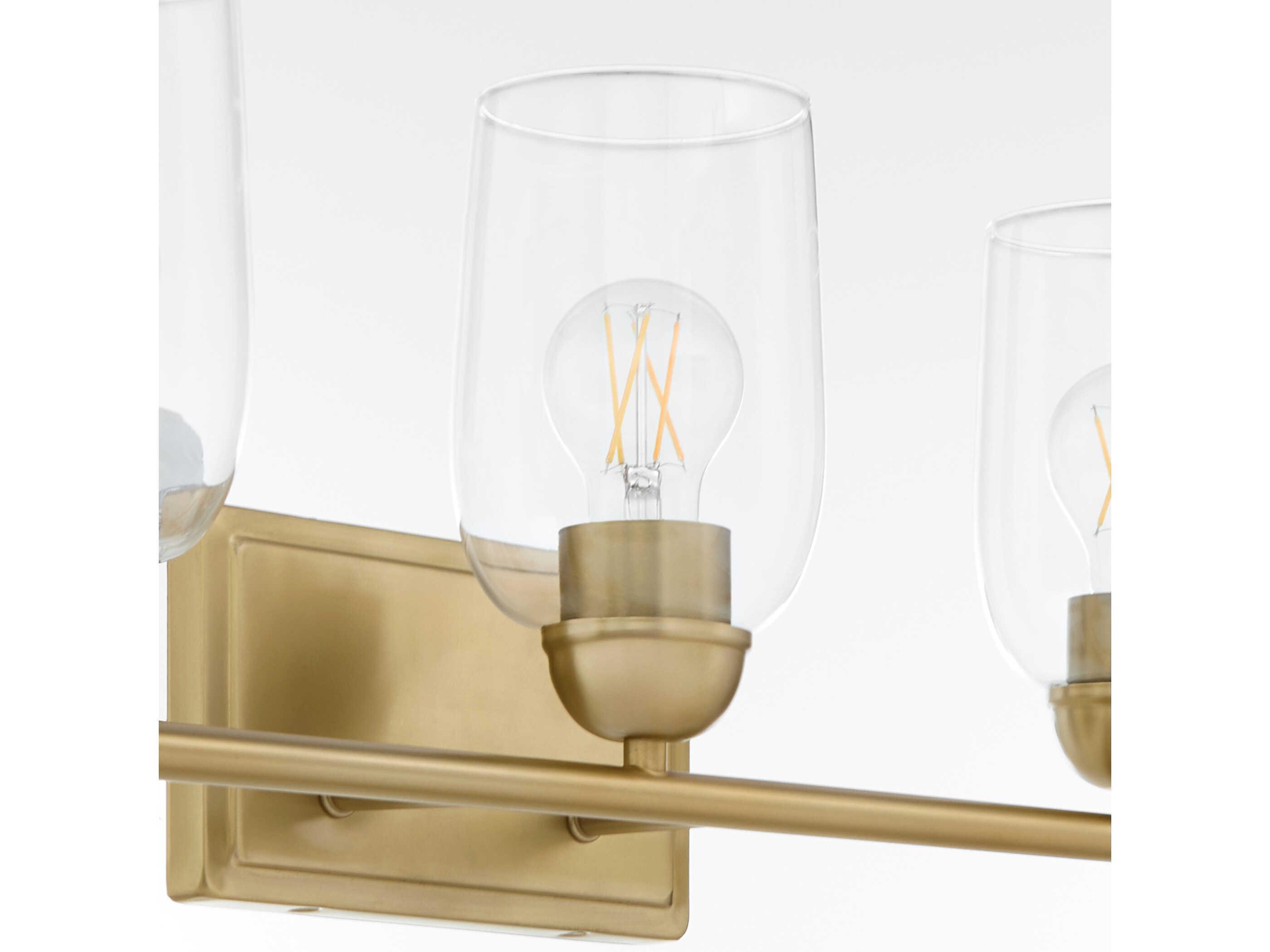 Quorum Wallinger 3-Light Aged Brass Vanity Light