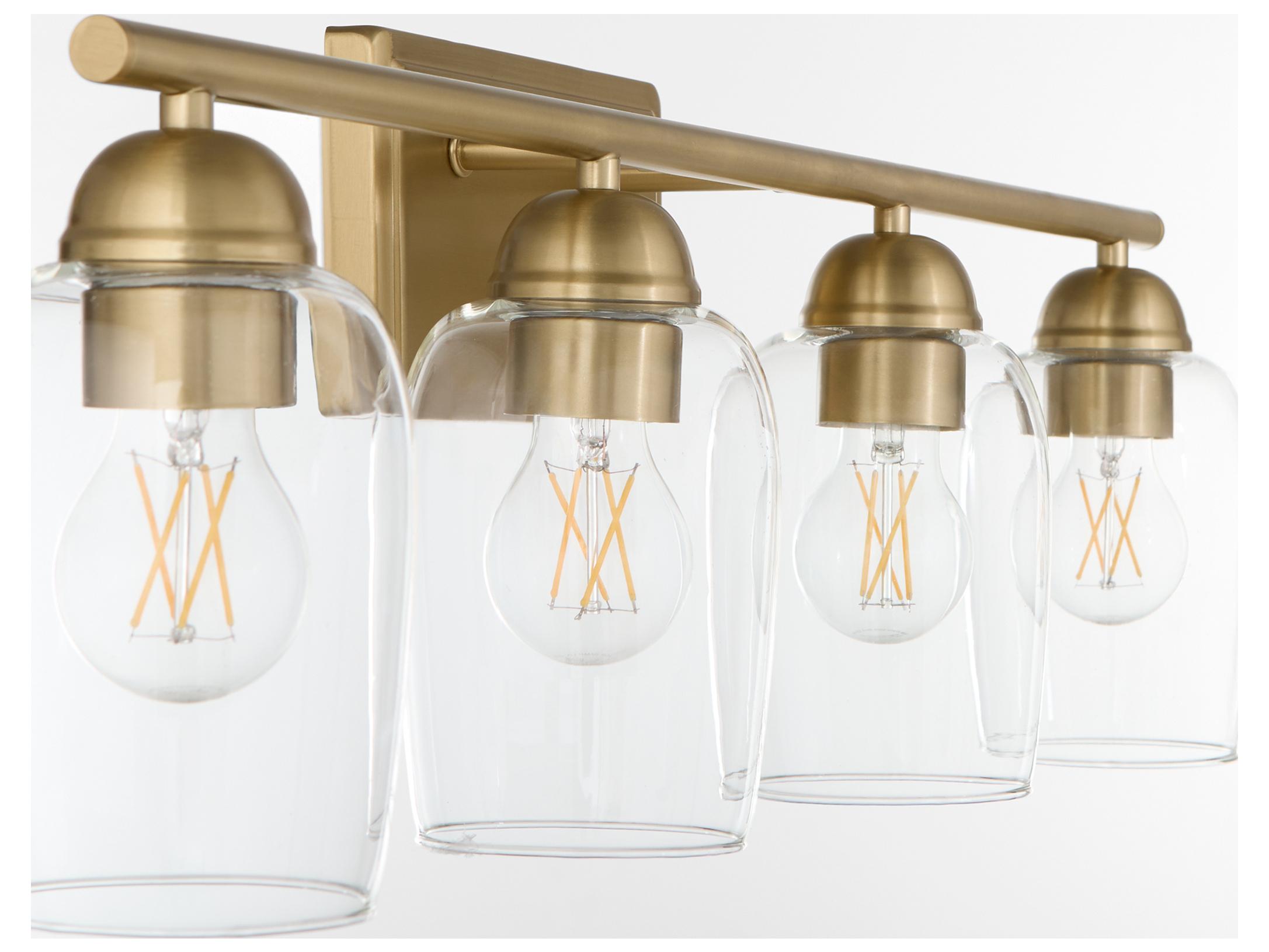 Quorum Wallinger 4-Light Aged Brass Vanity Light