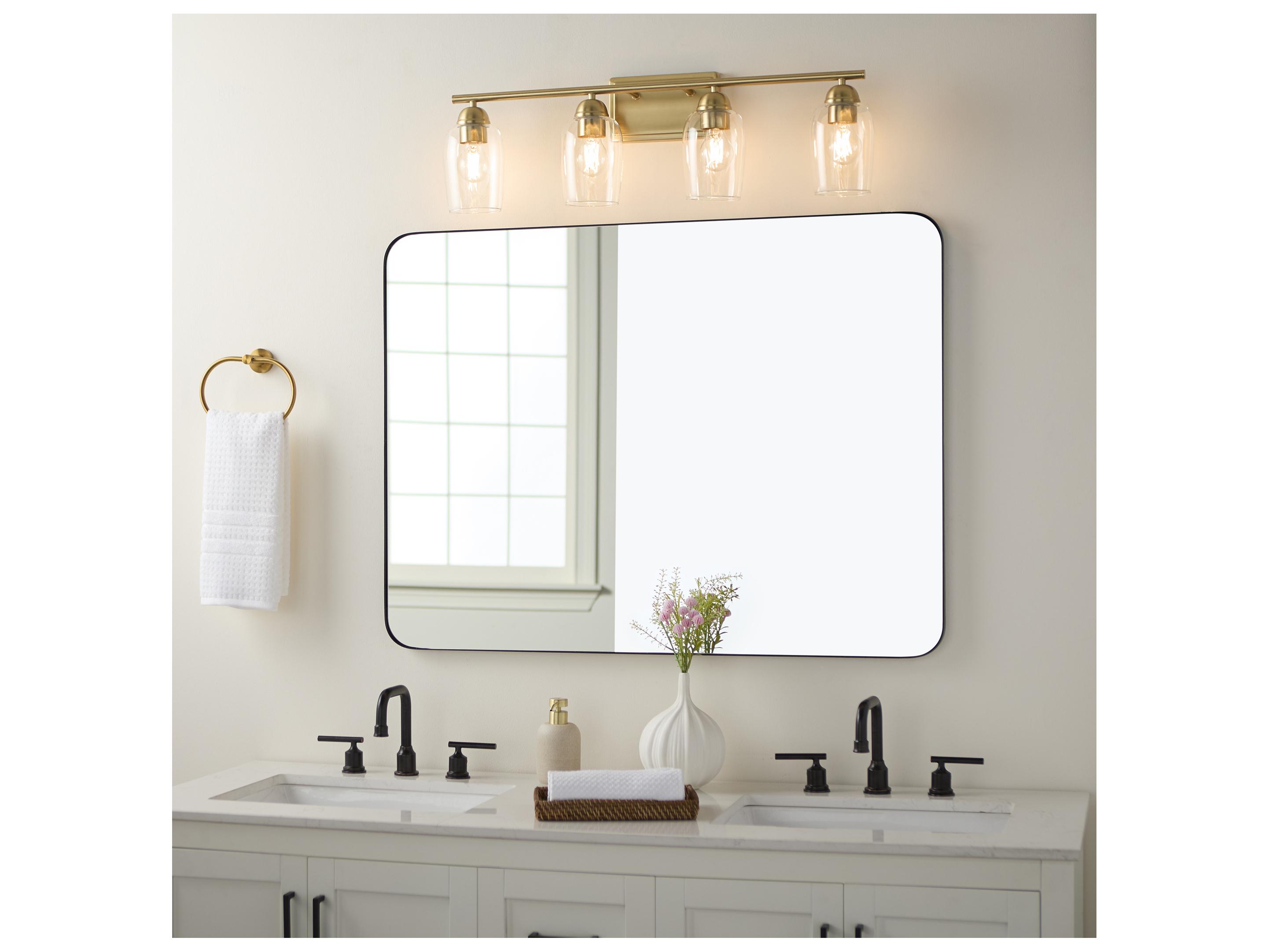Quorum Wallinger 4-Light Aged Brass Vanity Light