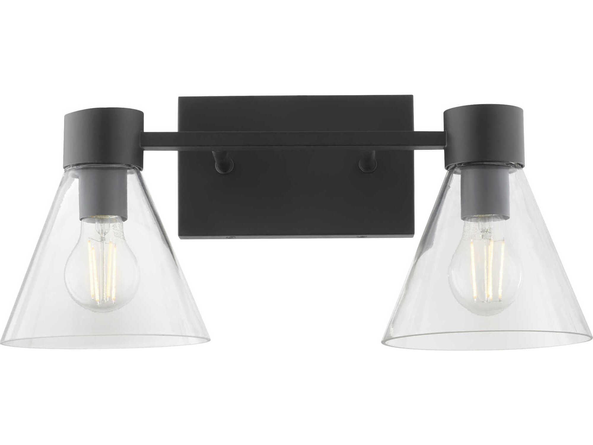 Quorum Beldar 2-Light Matte Black Vanity Light