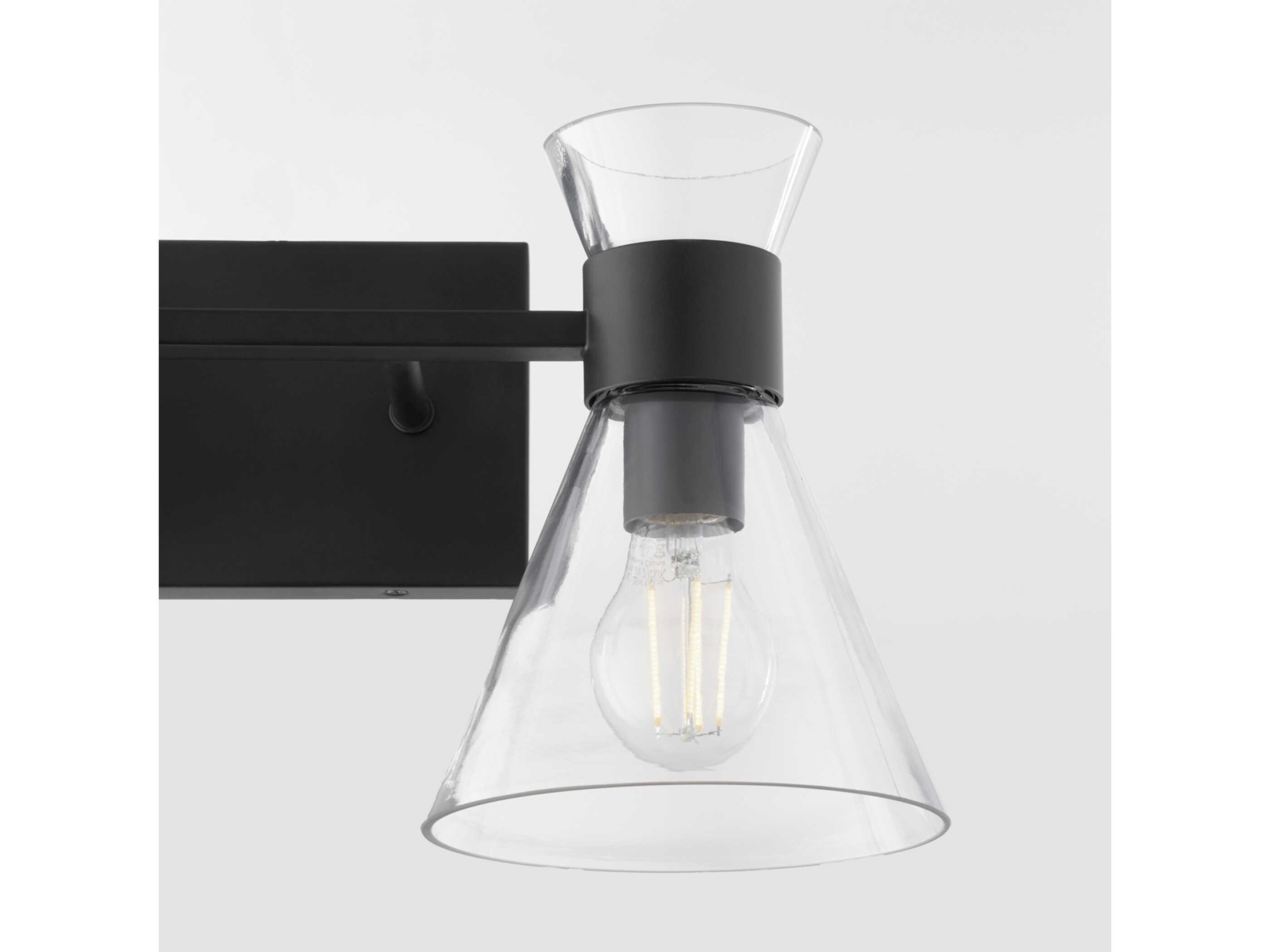 Quorum Beldar 2-Light Matte Black Vanity Light