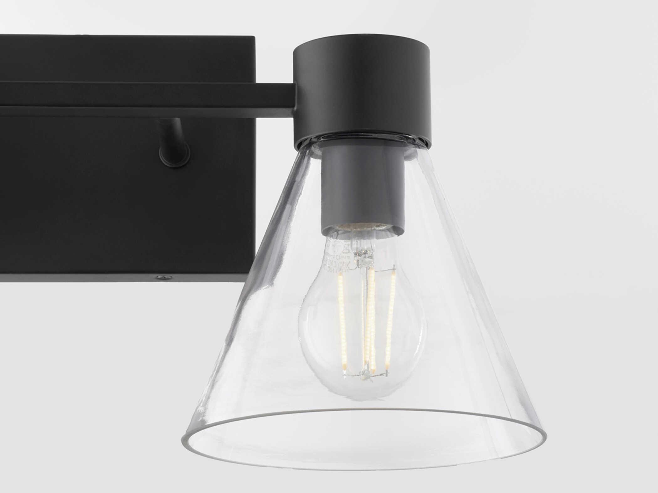 Quorum Beldar 2-Light Matte Black Vanity Light