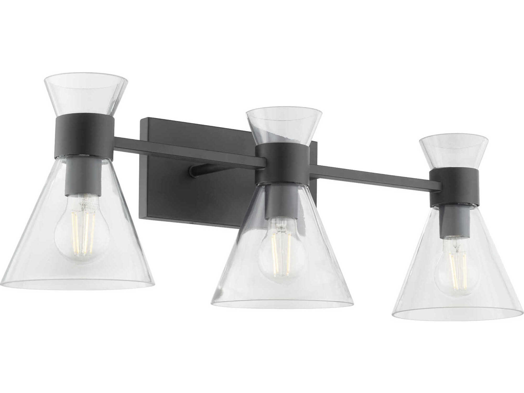 Quorum Beldar 3-Light Matte Black Vanity Light