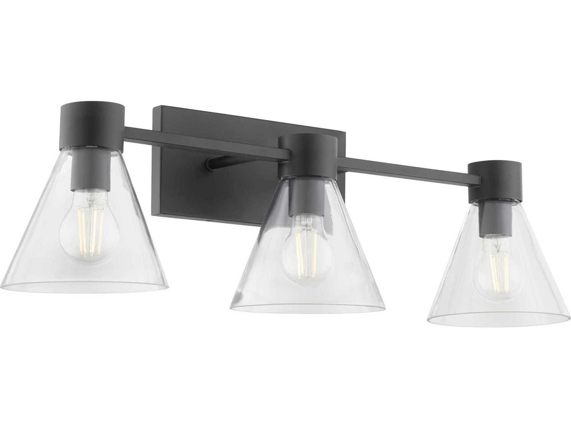 Quorum Beldar 3-Light Matte Black Vanity Light