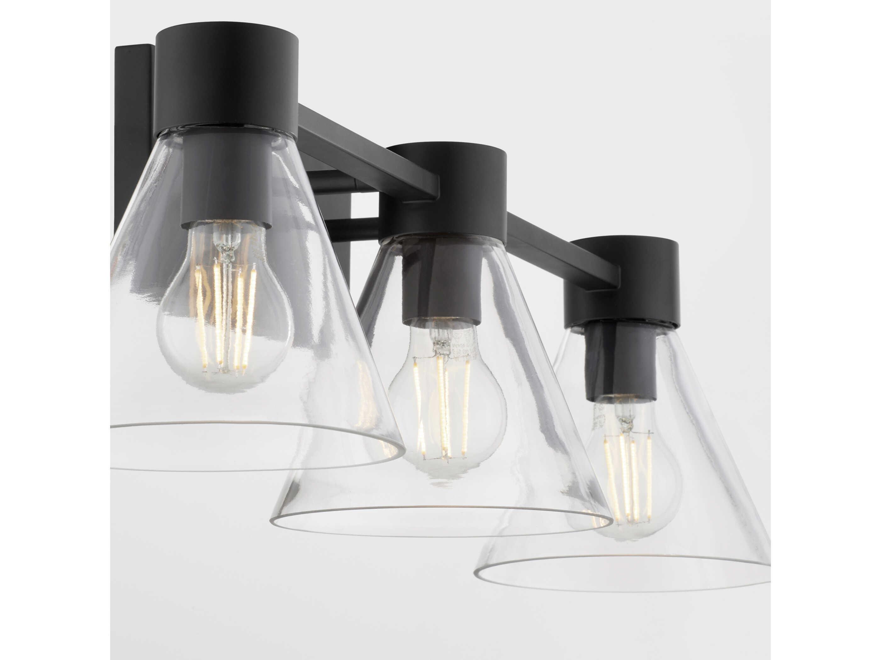 Quorum Beldar 3-Light Matte Black Vanity Light