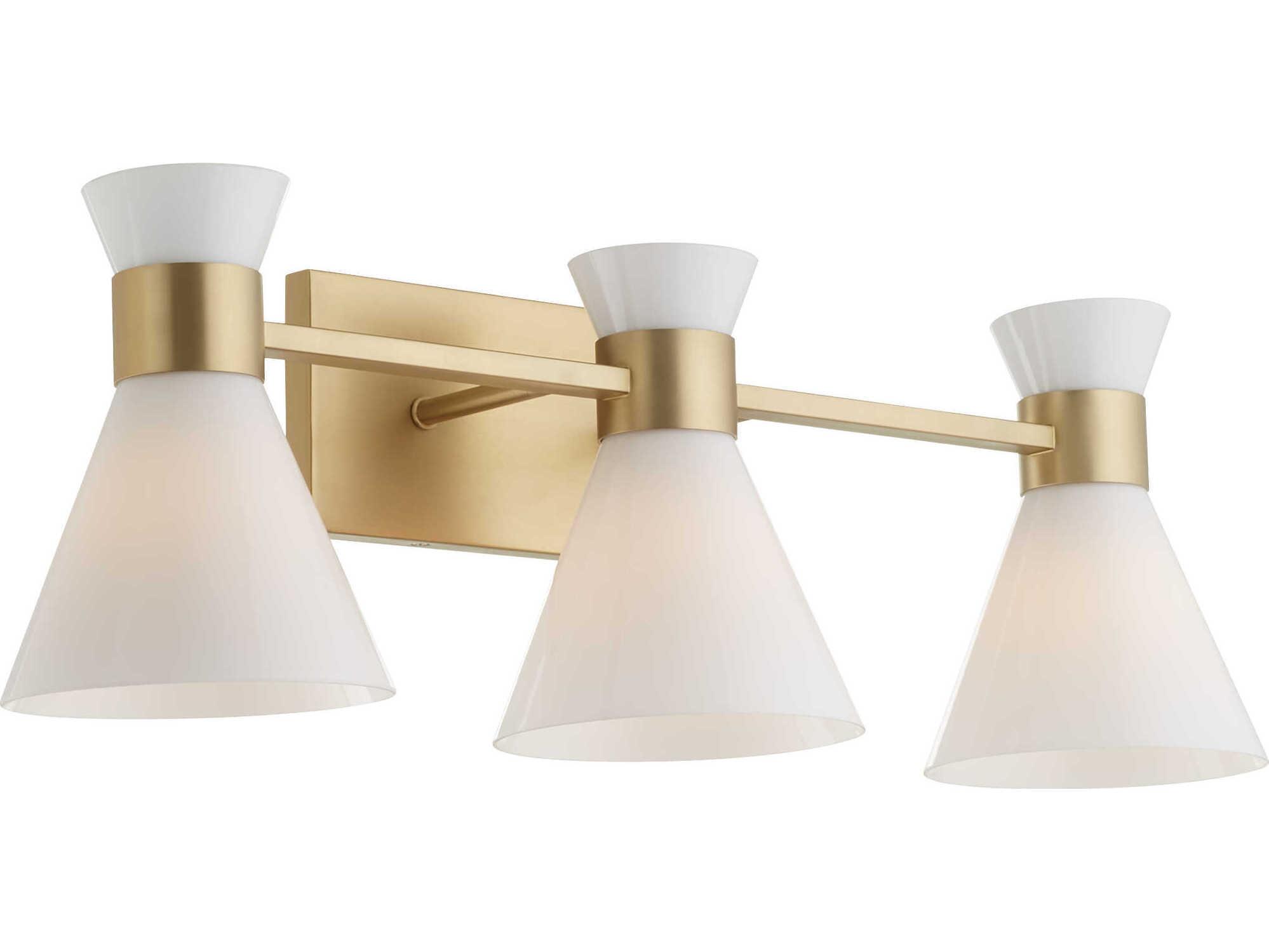 Quorum Beldar 3-Light Aged Brass Vanity Light