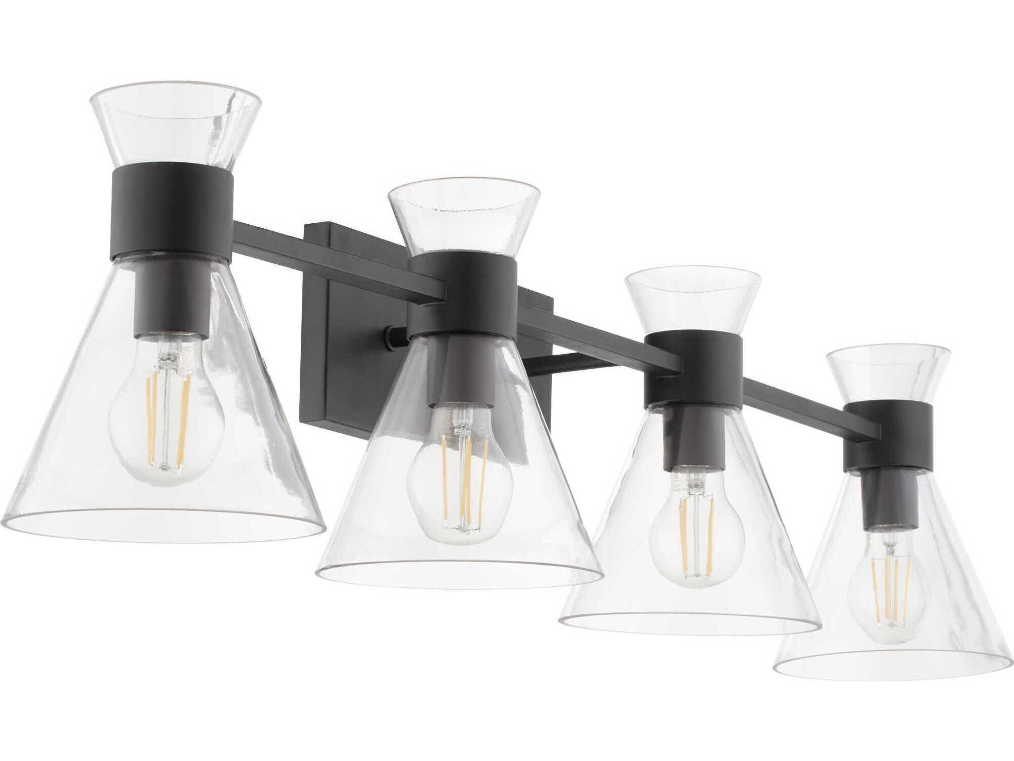 Quorum Beldar 4-Light Matte Black Vanity Light