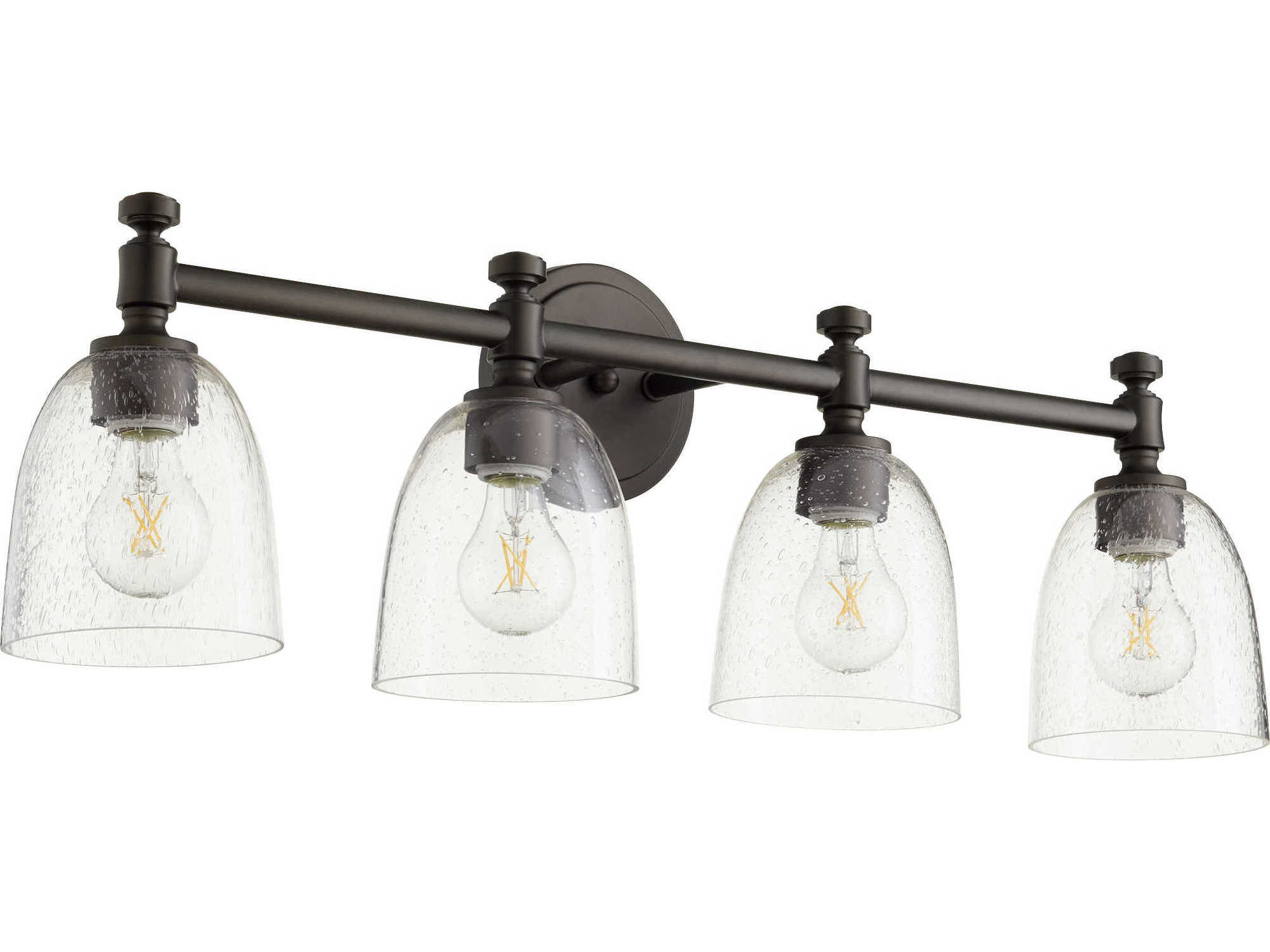Quorum Rossington 4-Light Oiled Bronze With Clear Seeded Glass Vanity Light