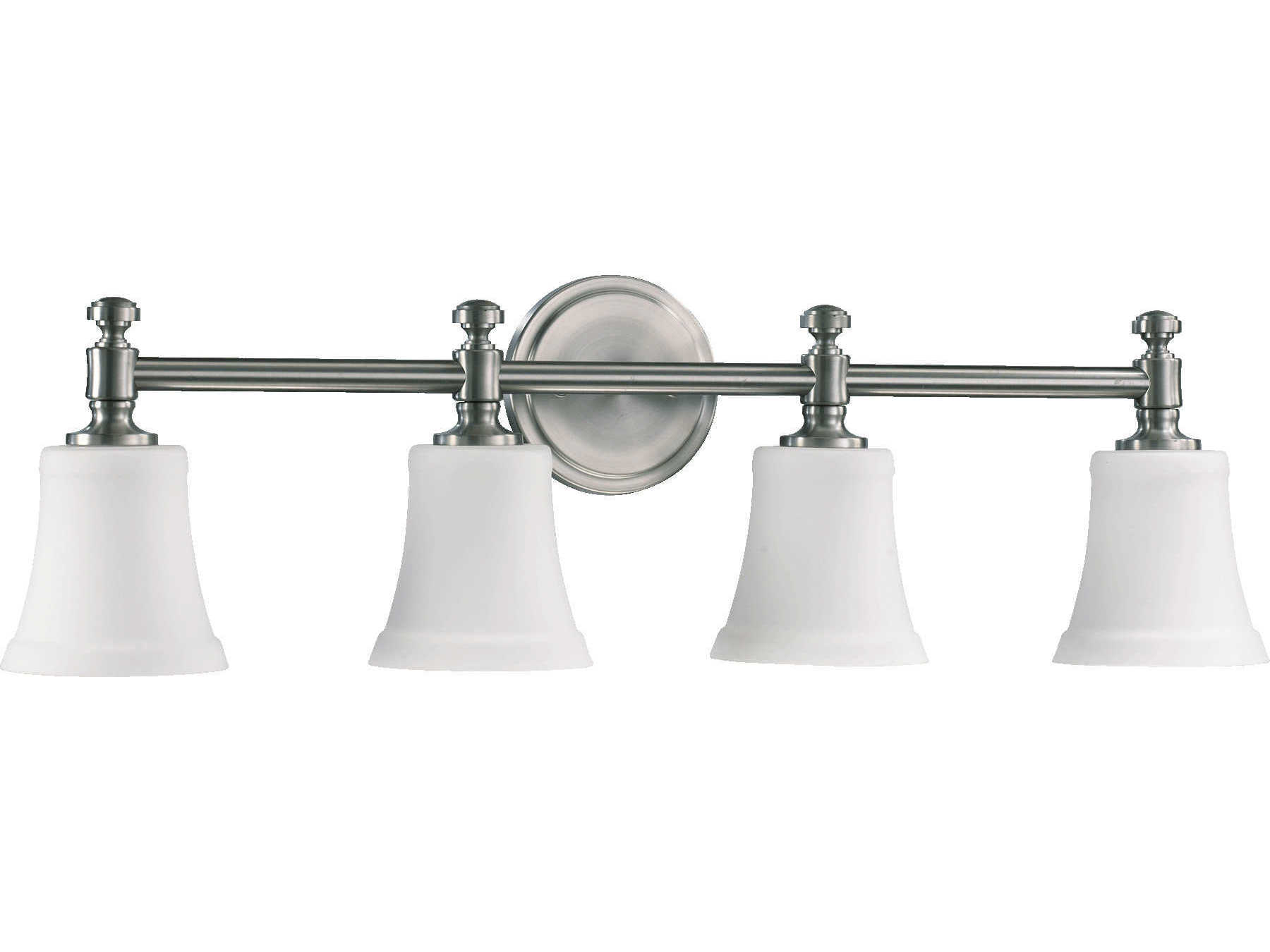 Quorum Rossington 4-Light Satin Nickel Glass Vanity Light