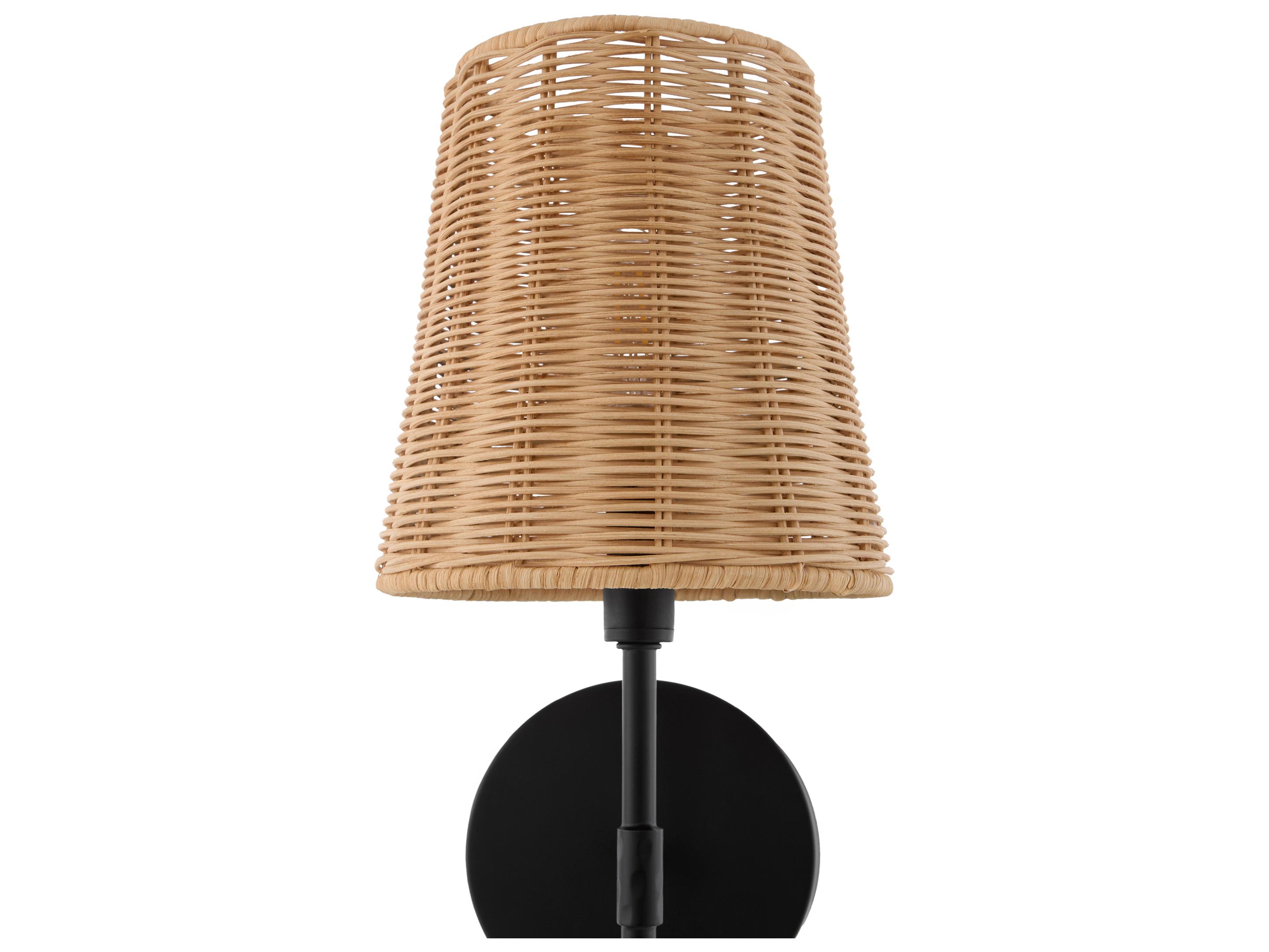 Quorum Fairview 1-Light Matte Black Wood Wall Sconce