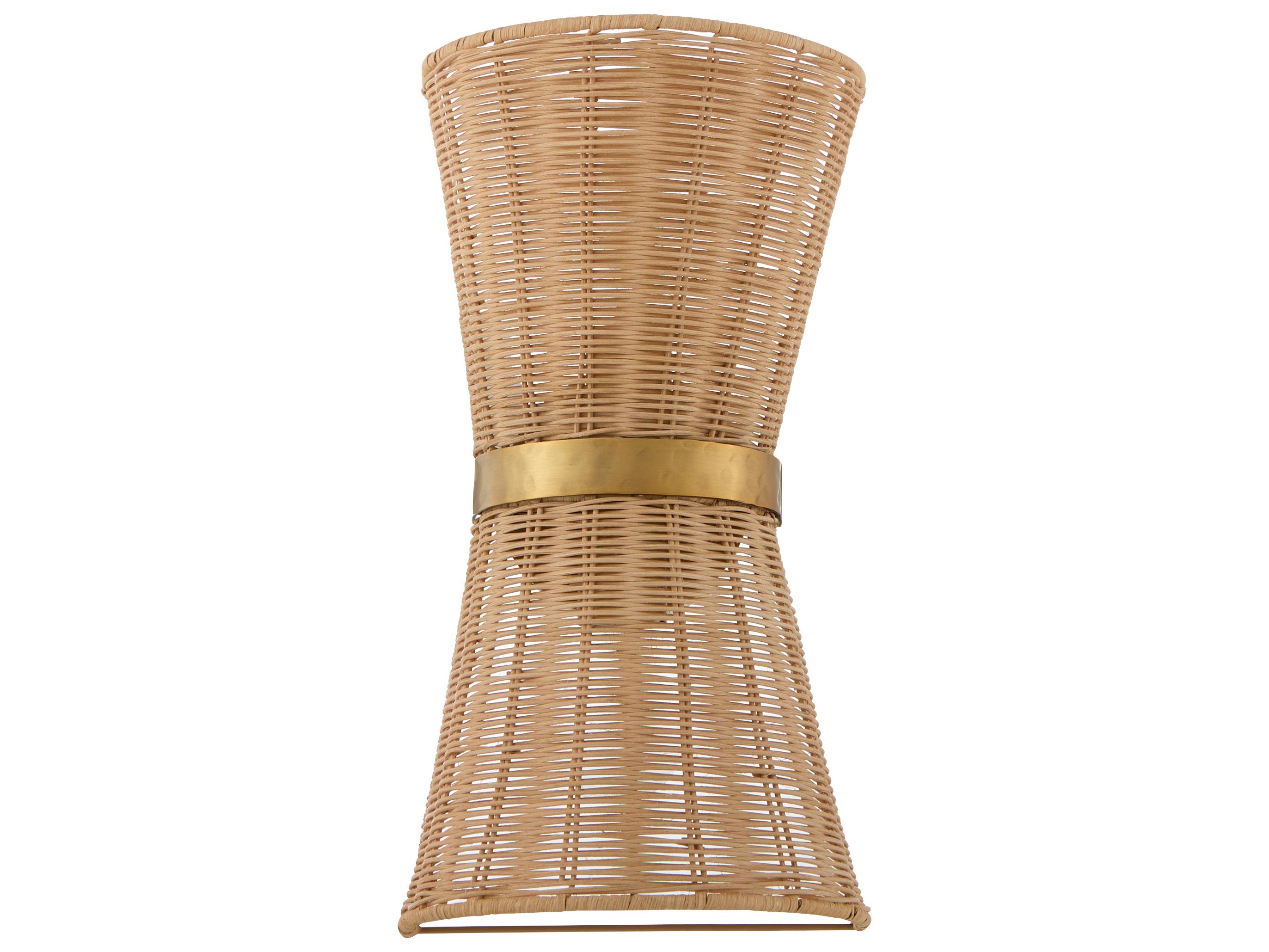 Quorum Fairview 2-Light Brushed Brass Wood Wall Sconce