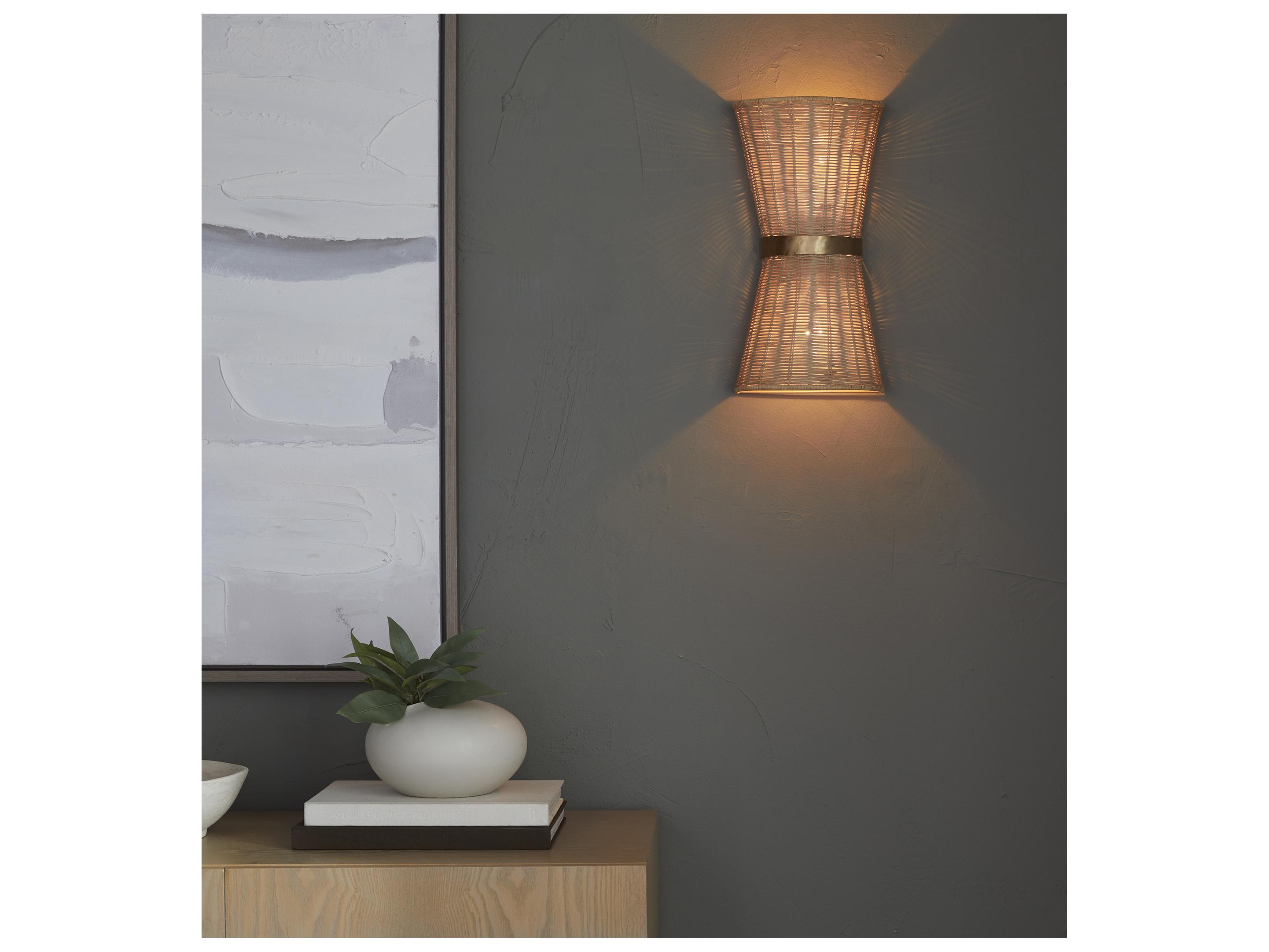 Quorum Fairview 2-Light Brushed Brass Wood Wall Sconce