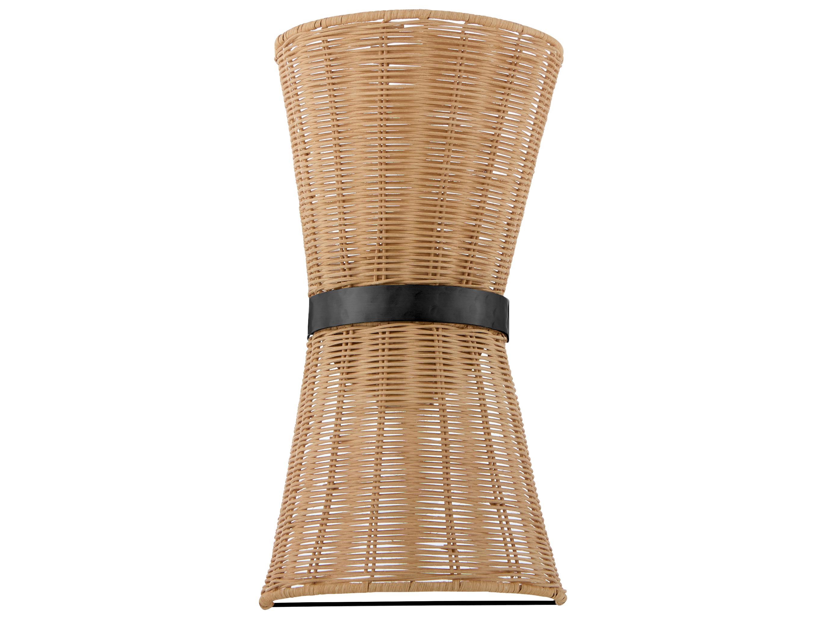 Quorum Fairview 2-Light Matte Black Wood Wall Sconce