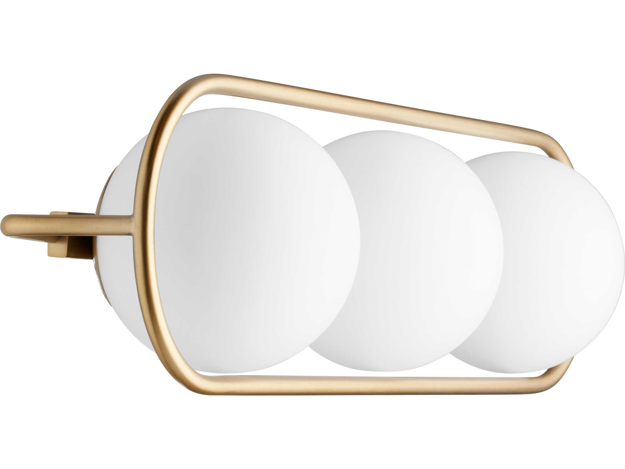 Quorum Belmont 3-Light Aged Brass Glass Vanity Light