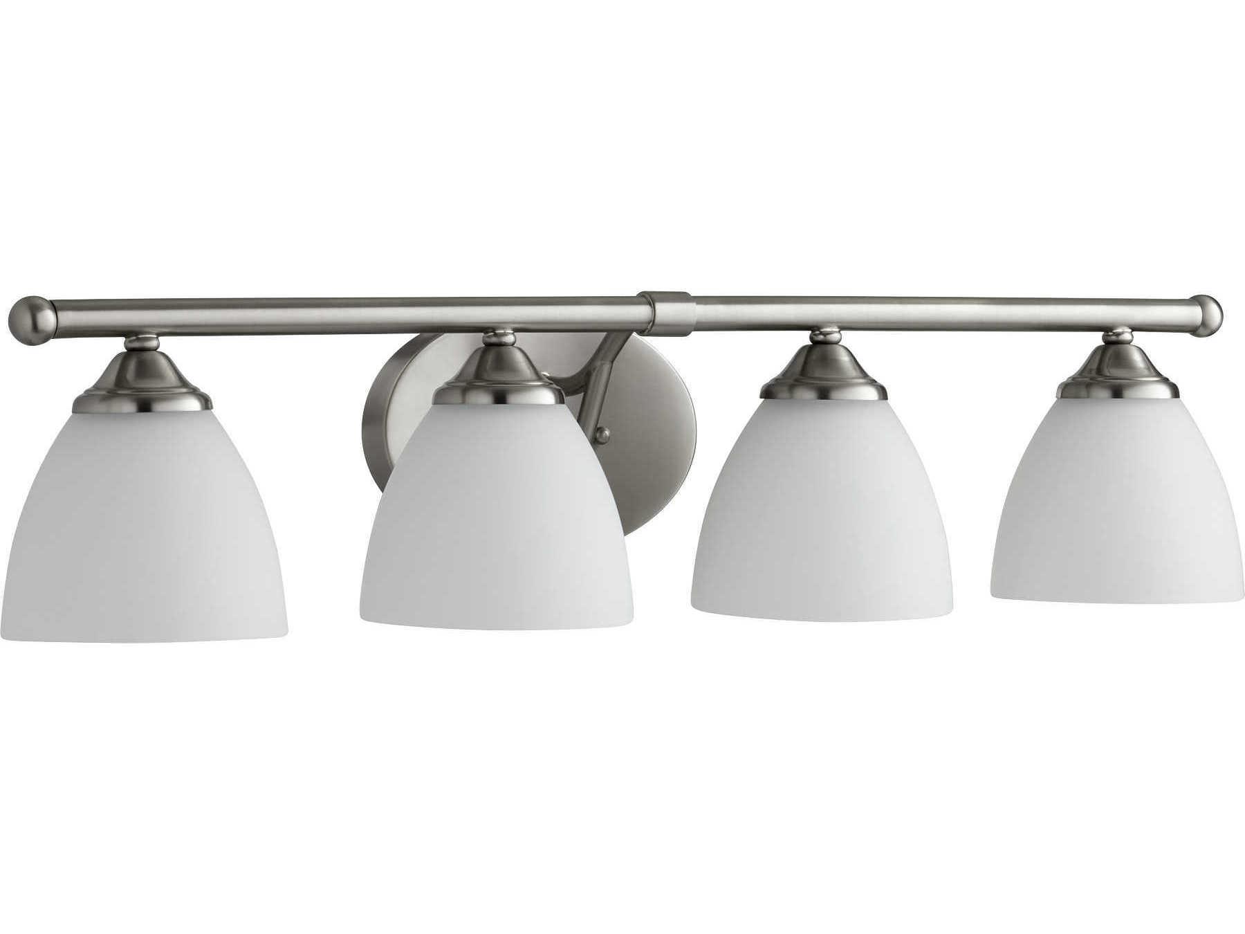 Quorum Brooks 4-Light Satin Nickel With Opal Glass Vanity Light