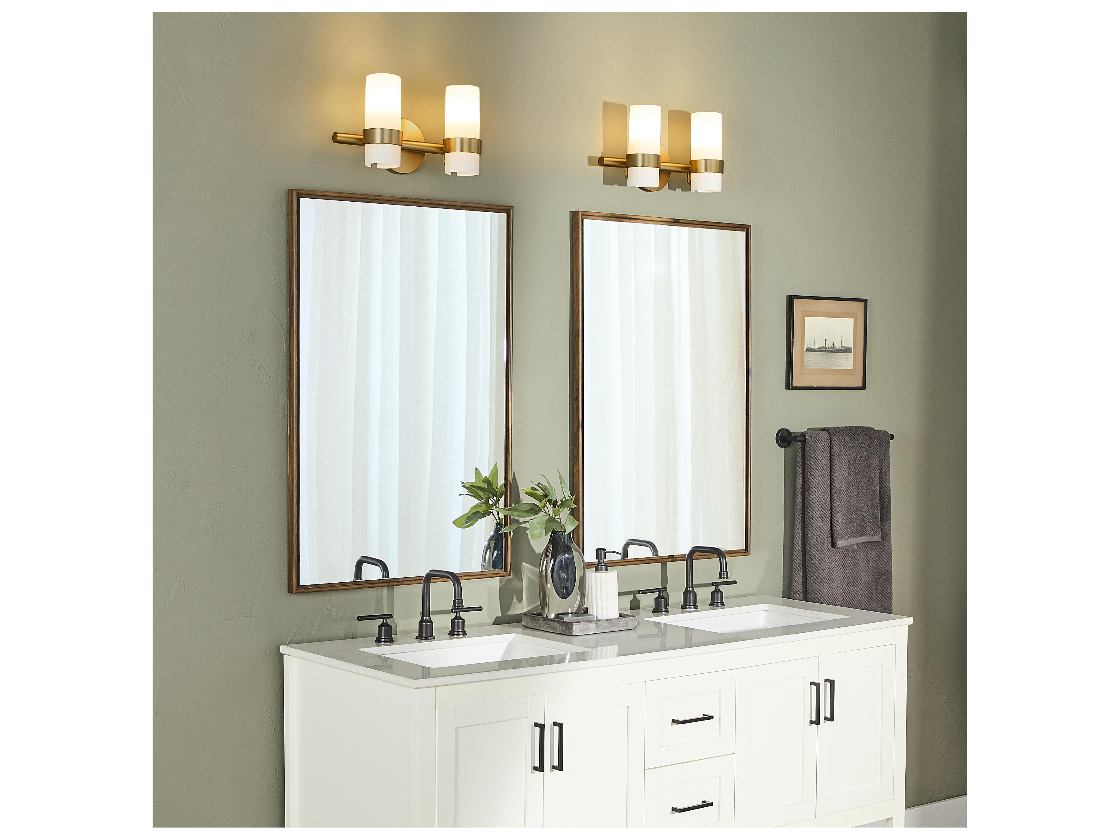 Quorum Sojourn 2-Light Brushed Brass Vanity Light