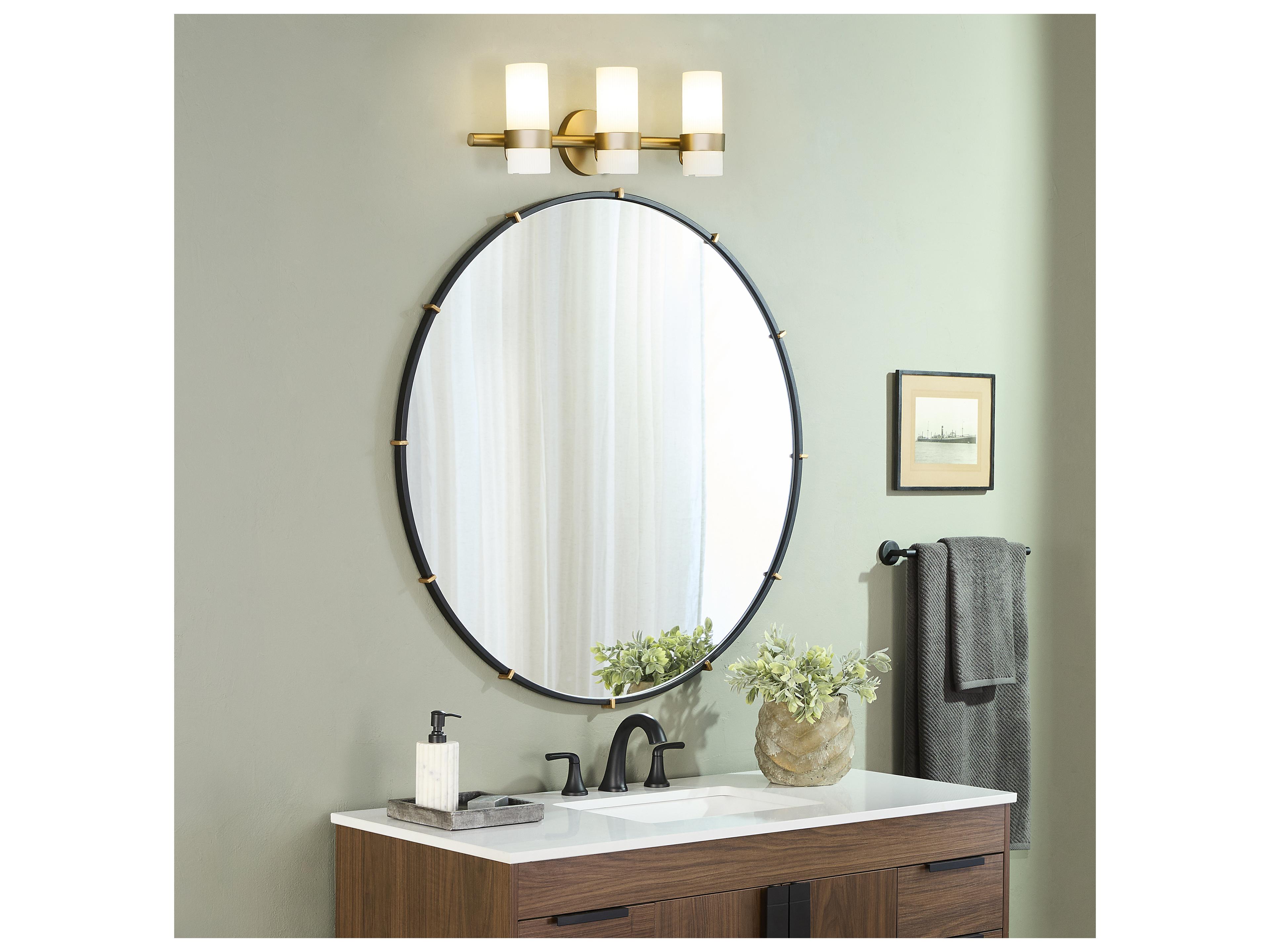 Quorum Sojourn 3-Light Brushed Brass Vanity Light