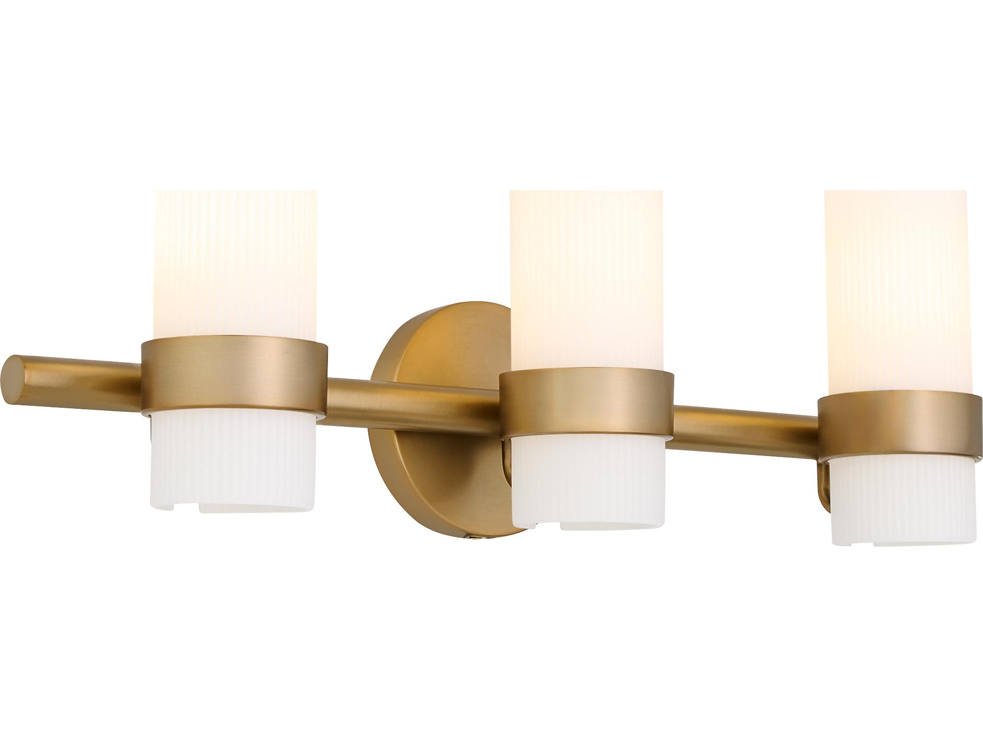 Quorum Sojourn 3-Light Brushed Brass Vanity Light