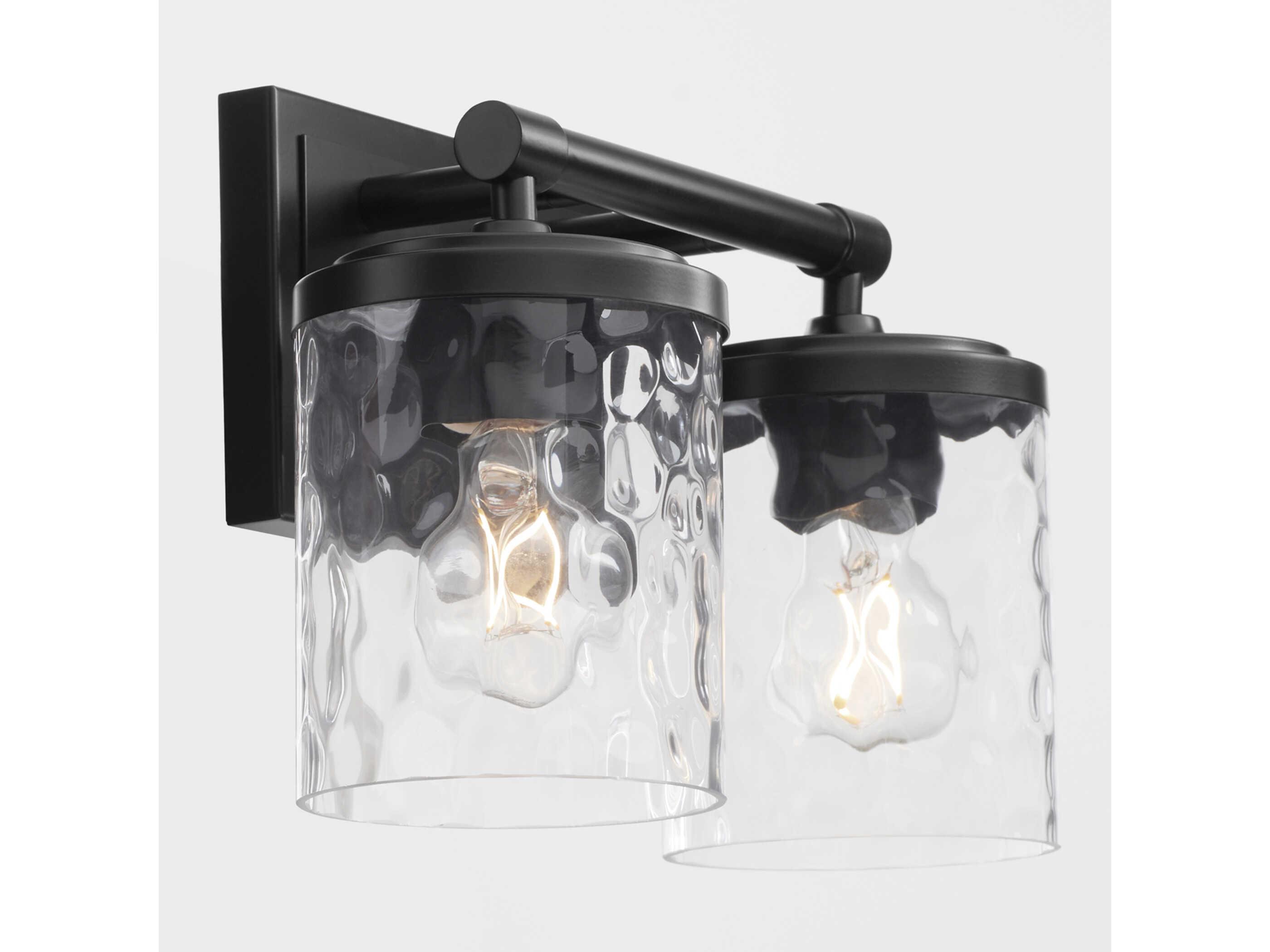 Quorum Starky 2-Light Matte Black Vanity Light